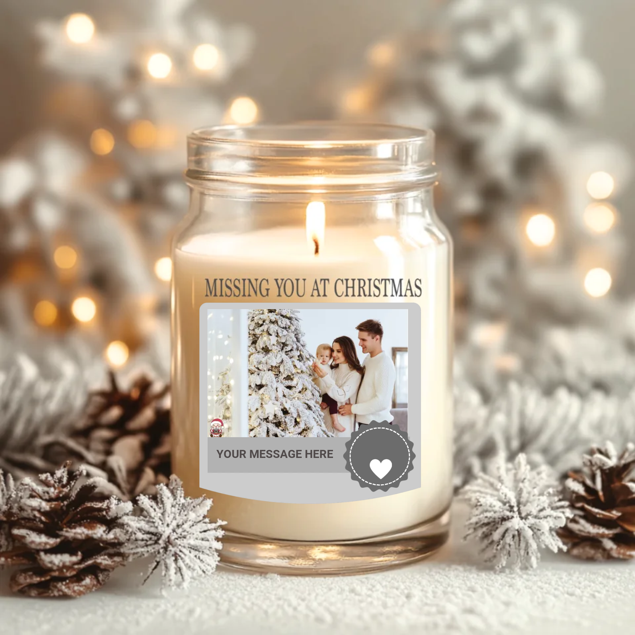 Missing you at Christmas Candle Label