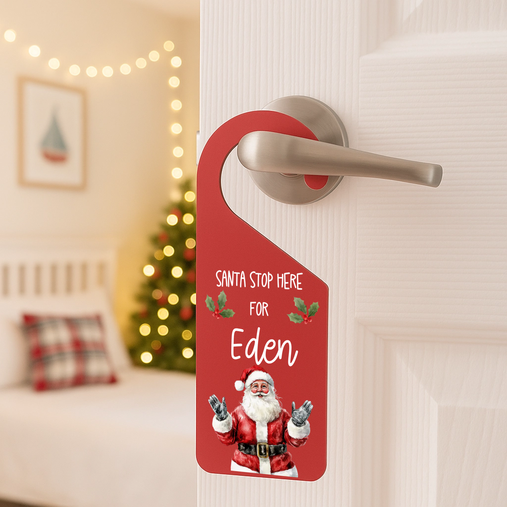 UVDTF - Jolly Santa Stop Here Door Hanger Decal