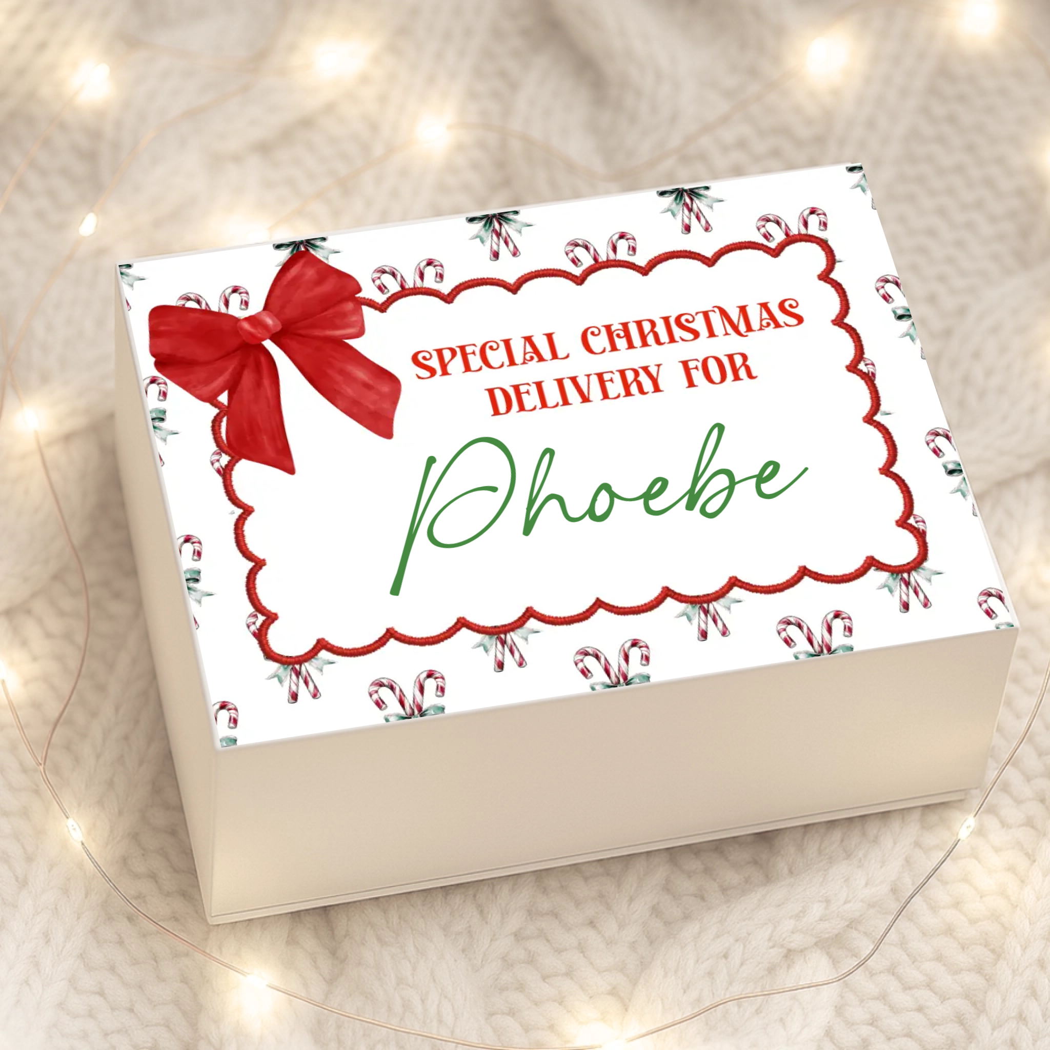 Twin Candy Canes - Magnetic Box Decal