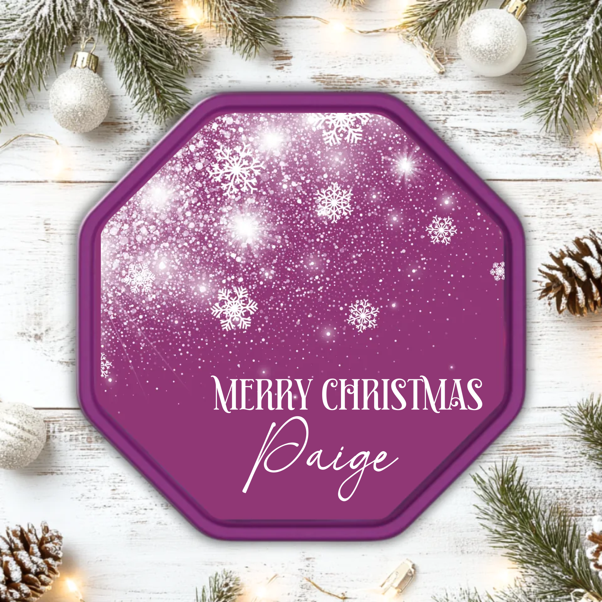 Chocolate Tub Decal - Purple Snowflake