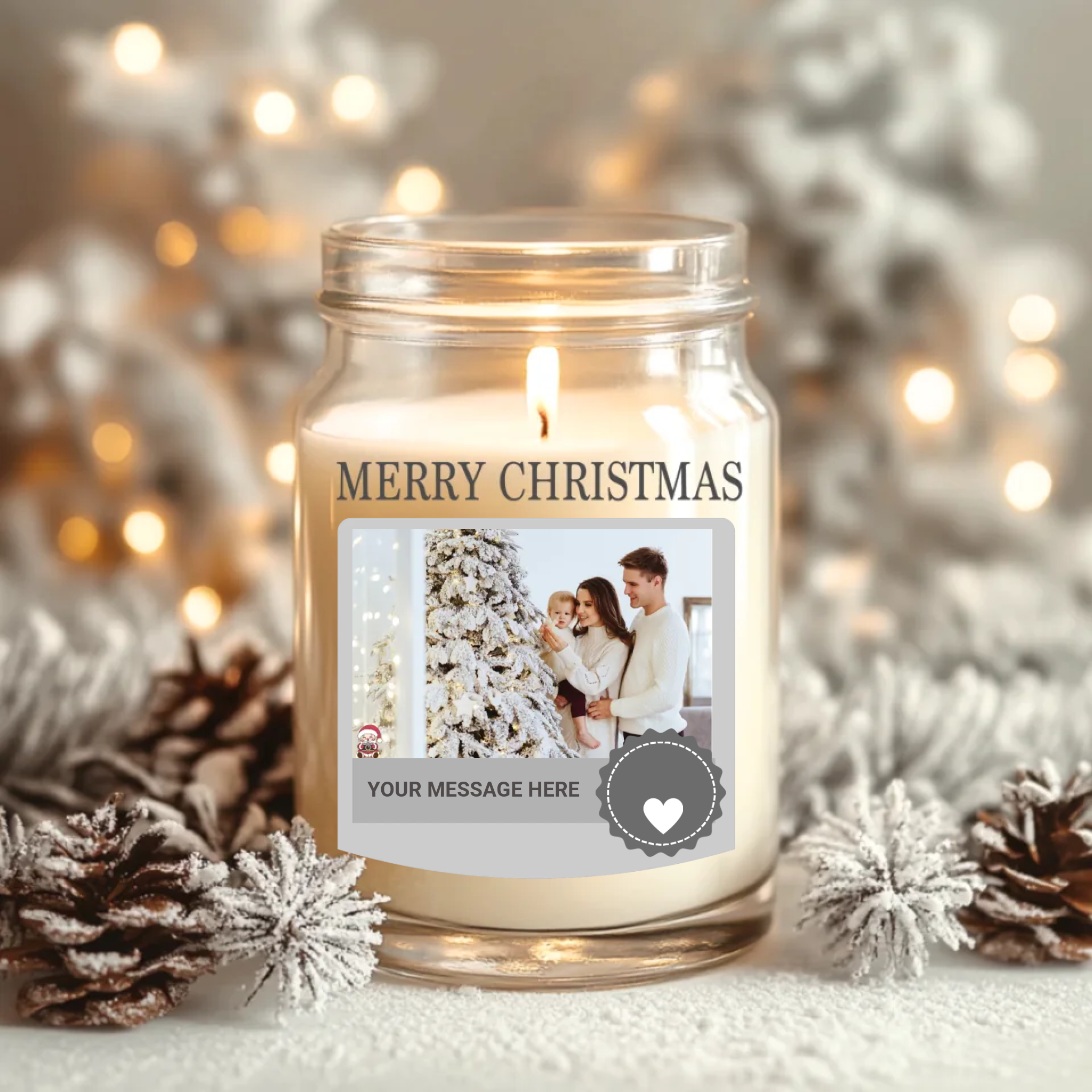 Merry Christmas Candle Label