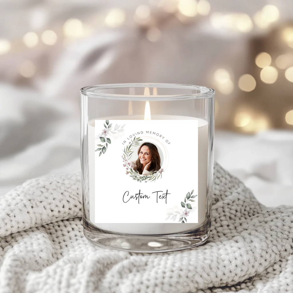 In Loving Memory White Flower- Candle Label