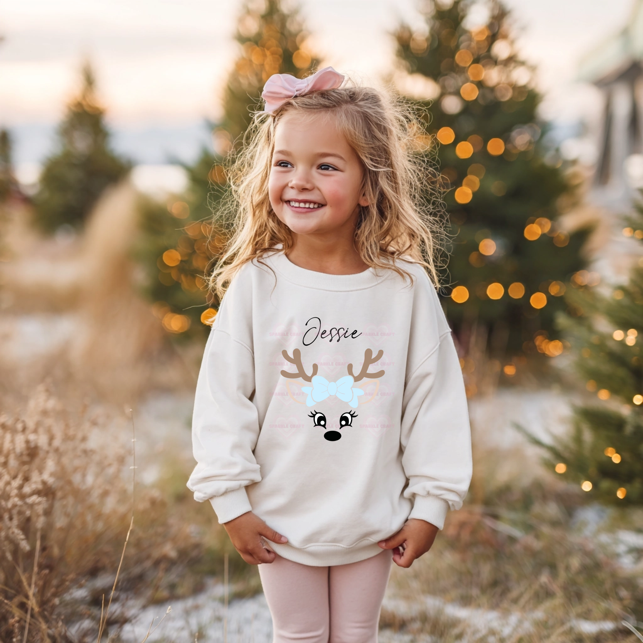 DTF - Baby Blue Reindeer Jumper Decal 2