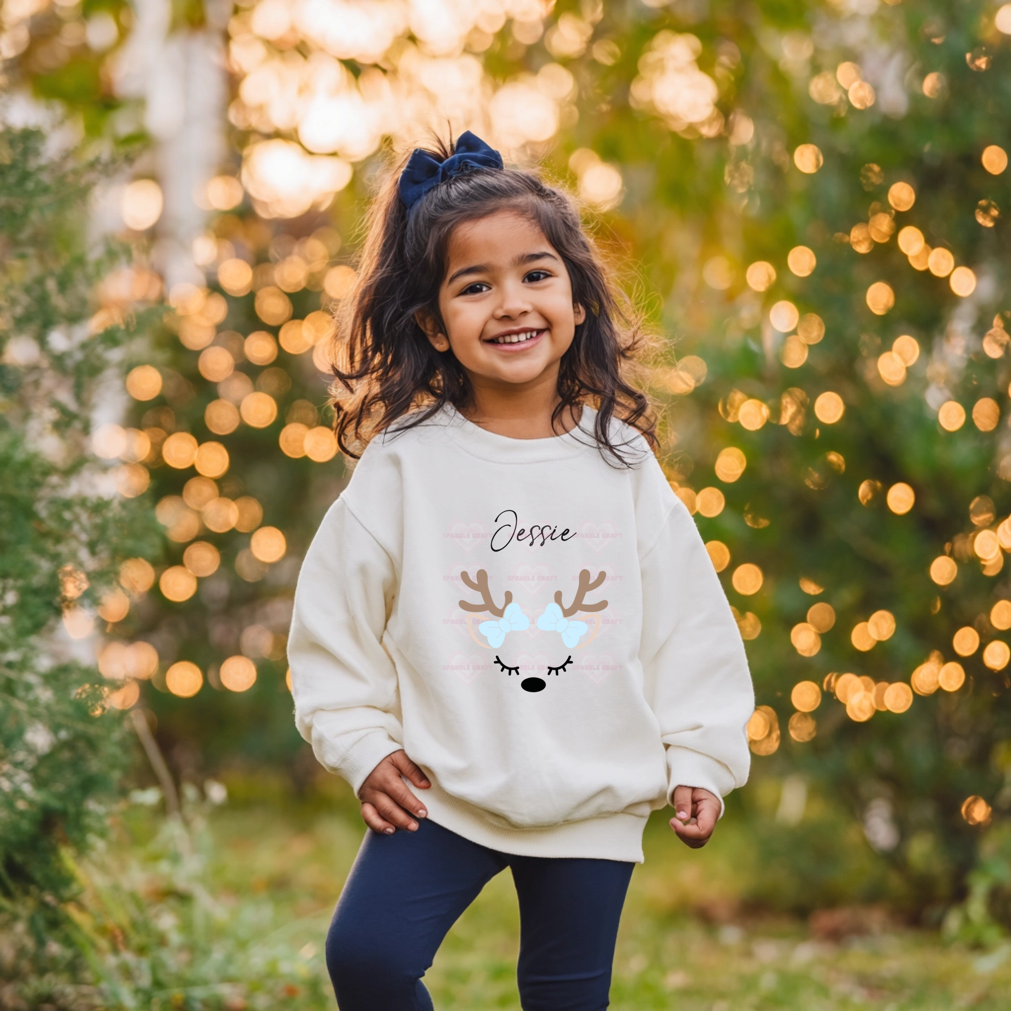 DTF - Baby Blue Reindeer Jumper Decal