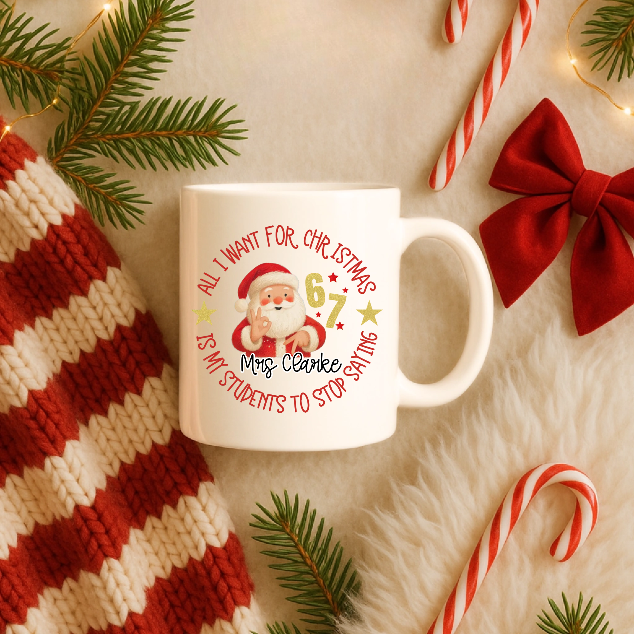 UVDTF - Teacher 67 Mug Santa