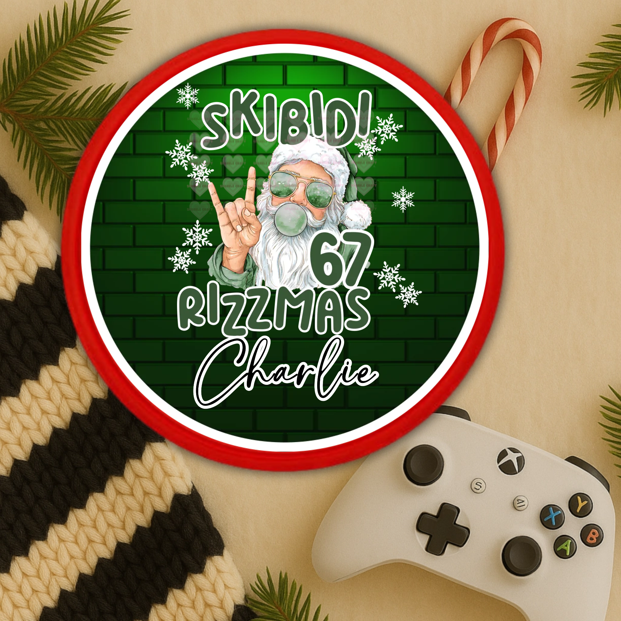 Chocolate Tub Decal - Skibidi Santa
