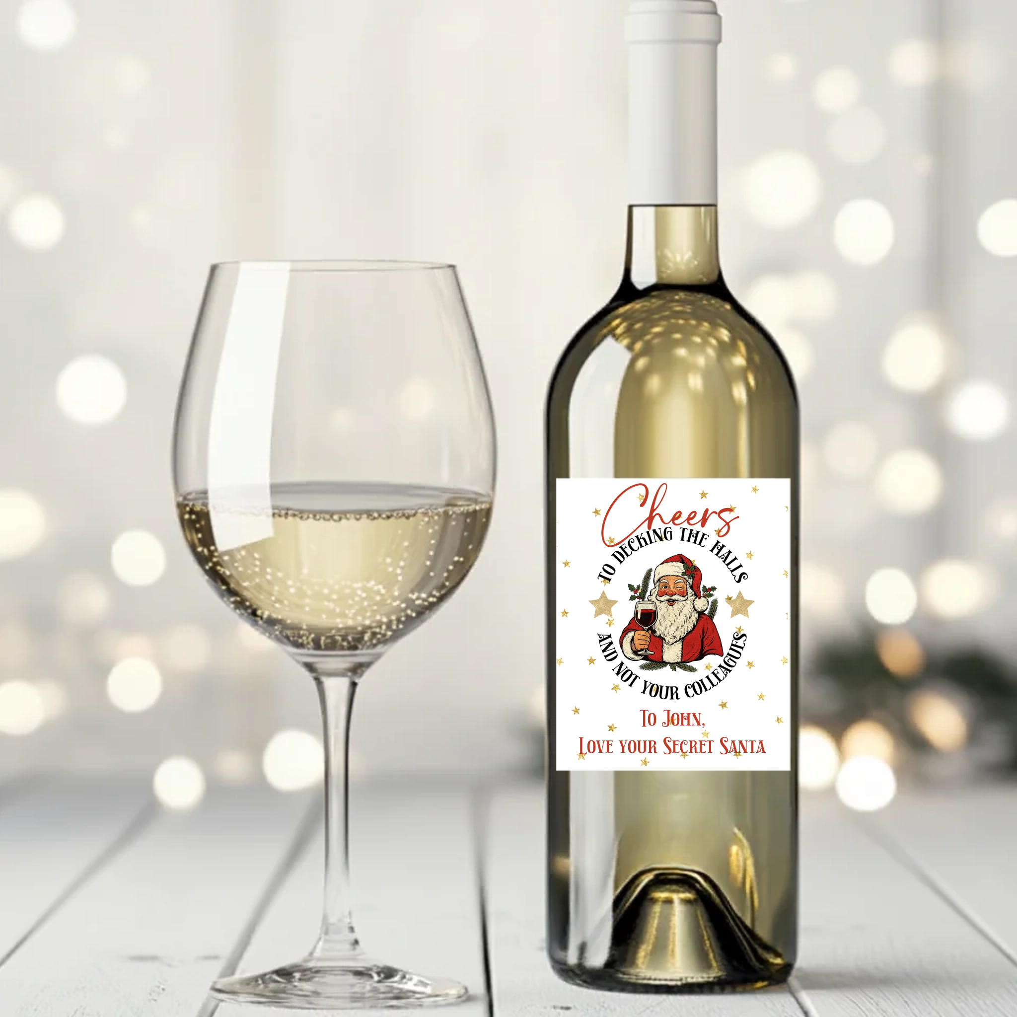 Cheers to not decking your colleagues Wine Label