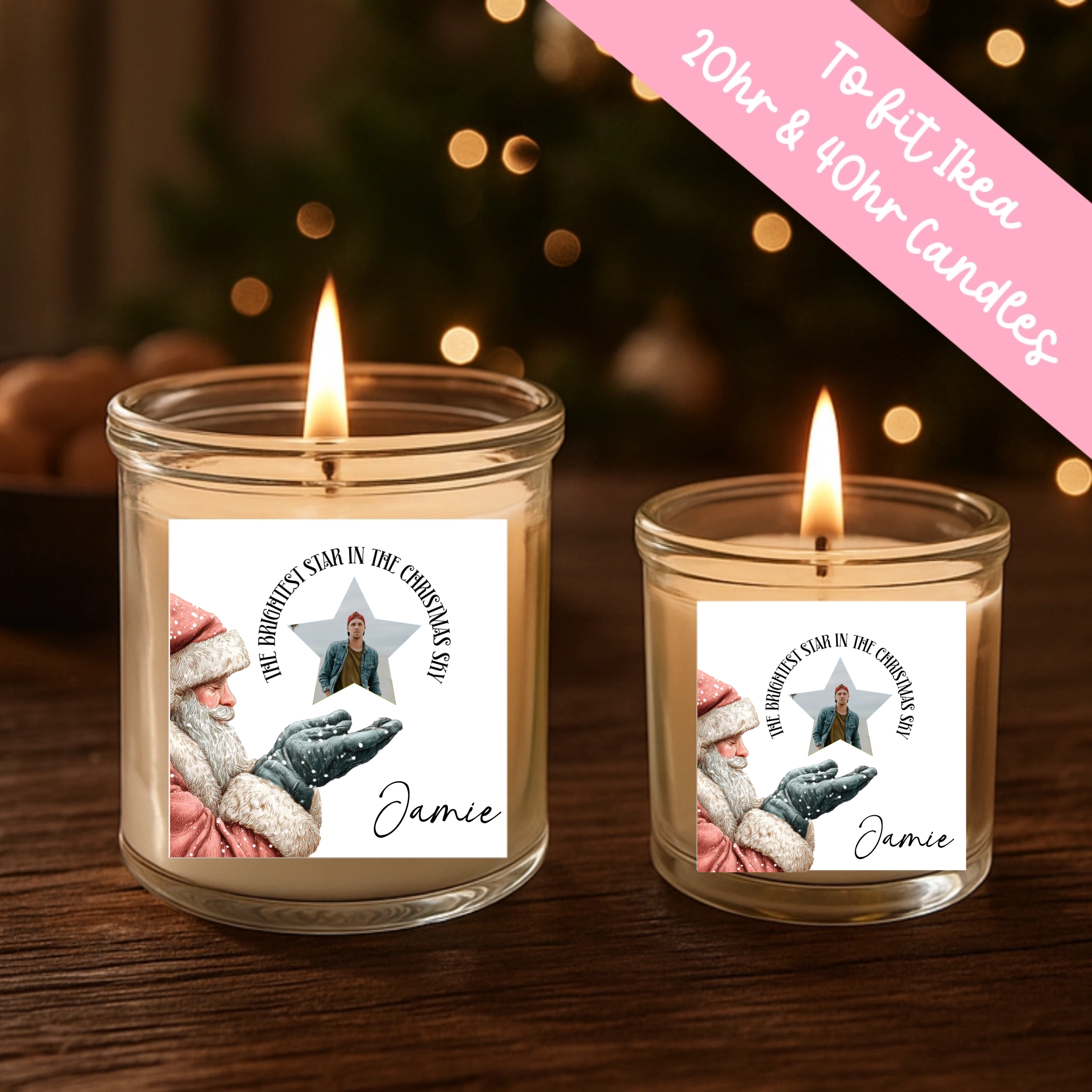 Christmas Stars - Candle Label