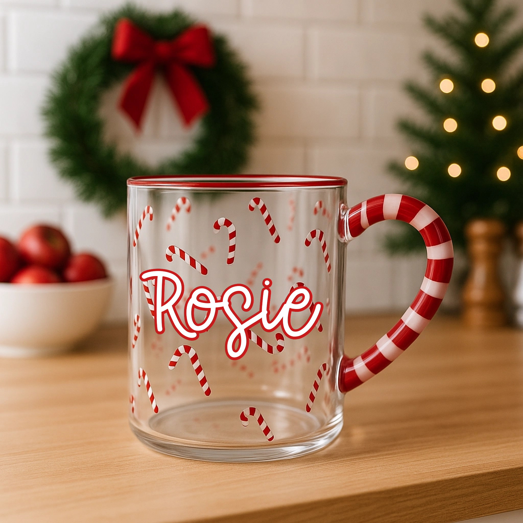 Candy Cane Glass Decal