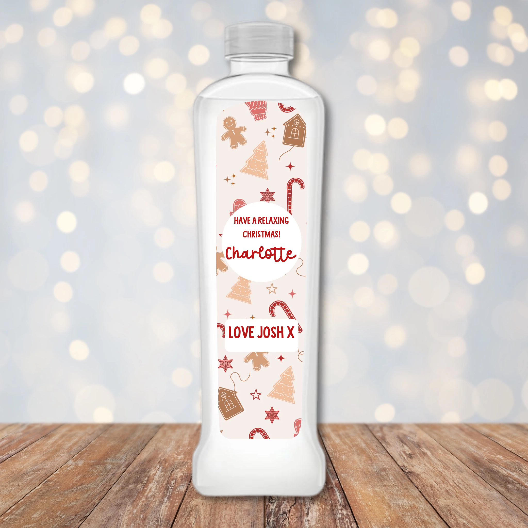 Bubble Bath Label - Christmas Pattern