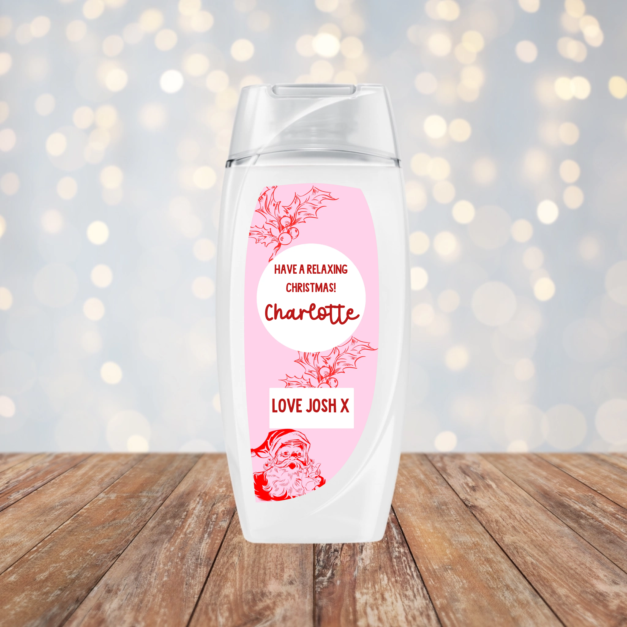 Shower Gel Label - Christmas Pattern