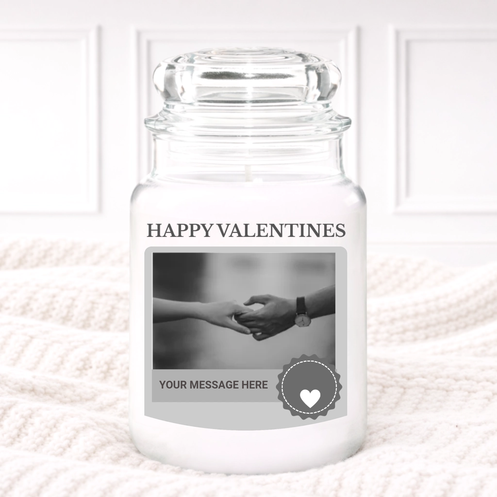 Happy Valentines Candle Label