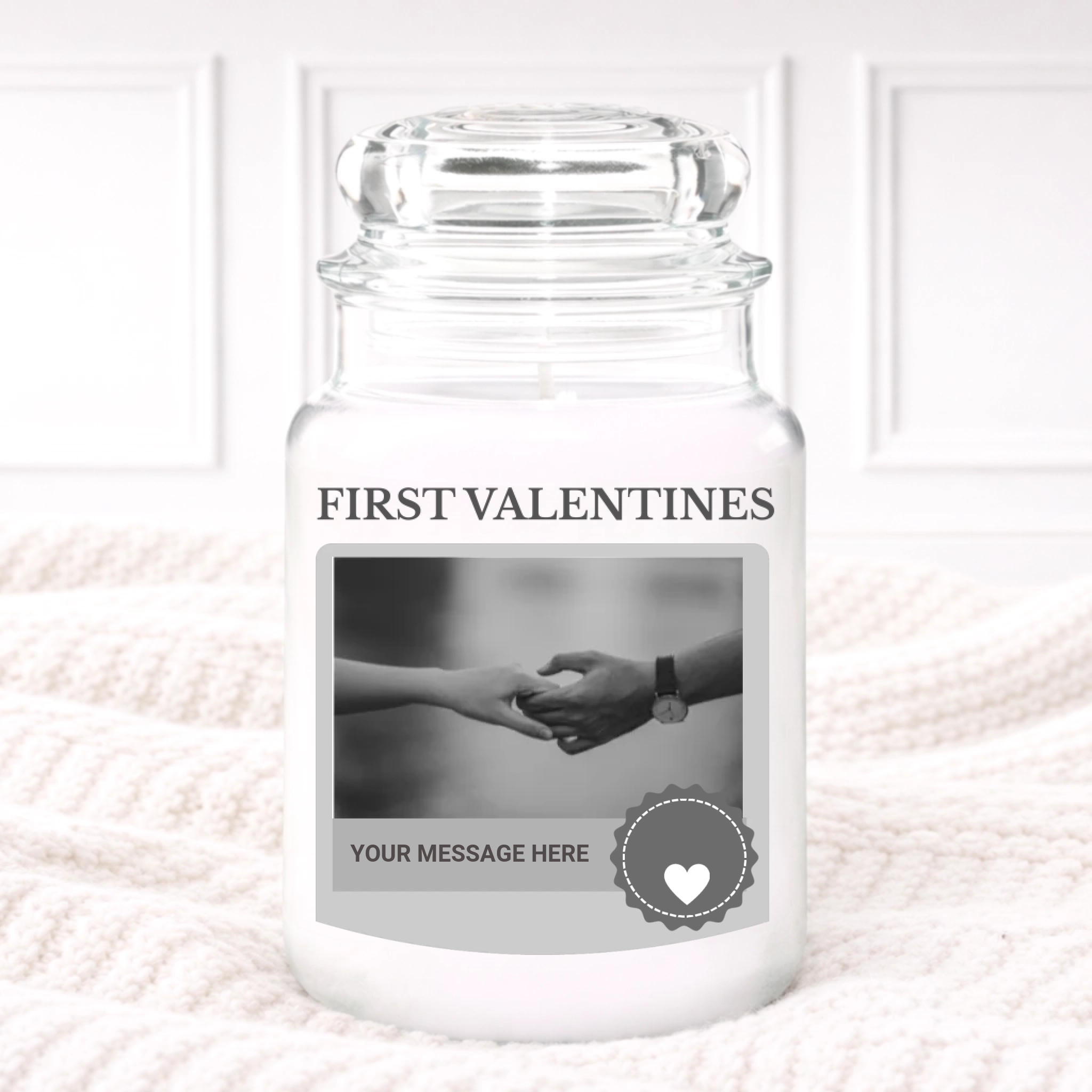 First Valentines Candle Label