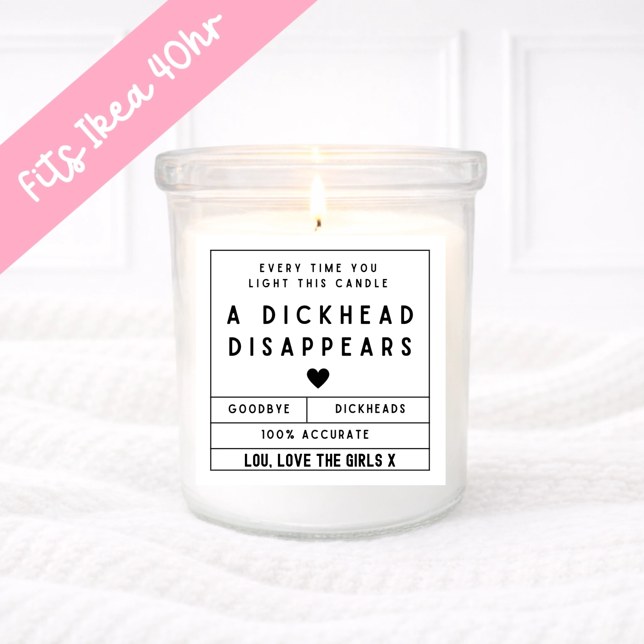 D**khead Disappears - Candle Label
