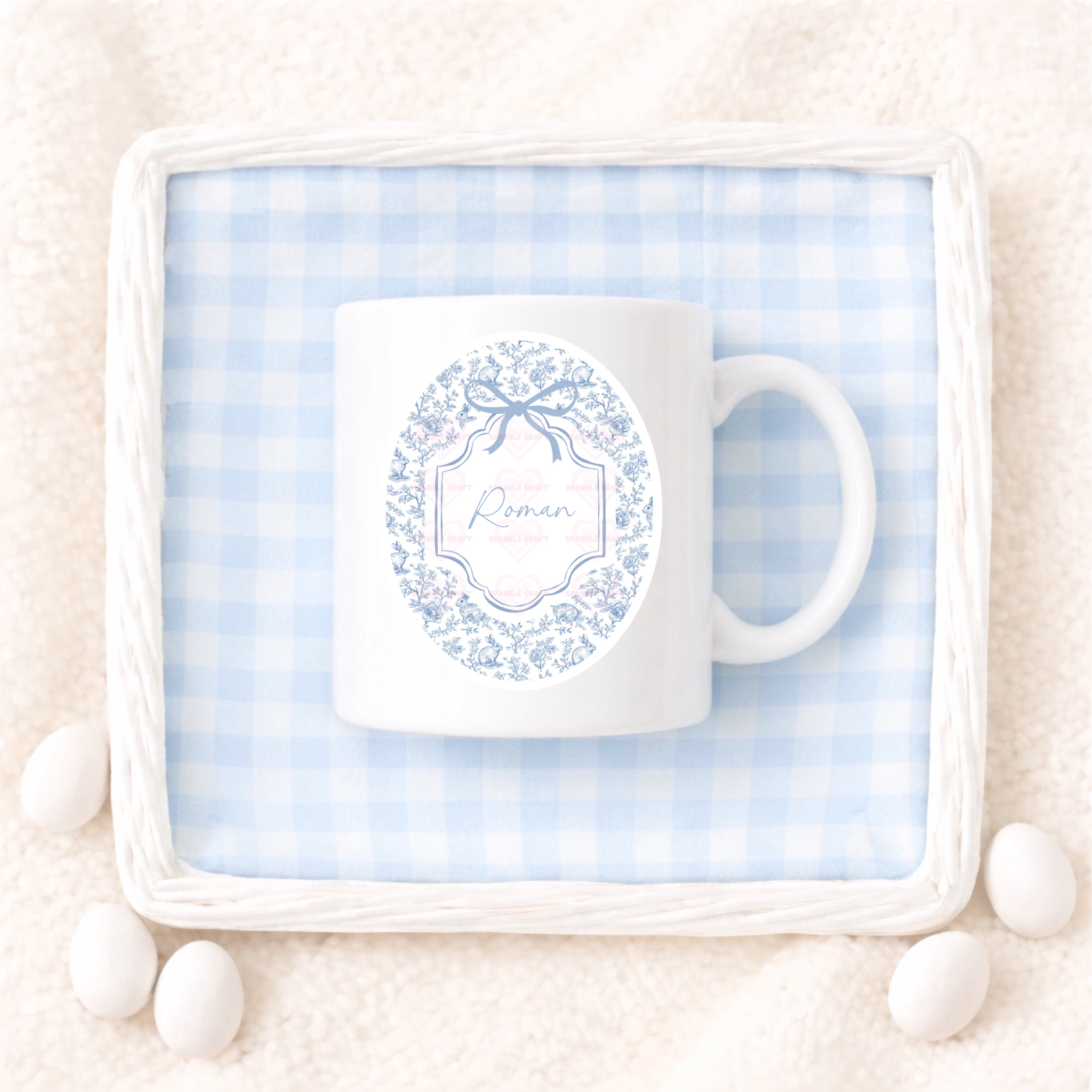 UVDTF -  Vintage Easter Pattern Egg Blue