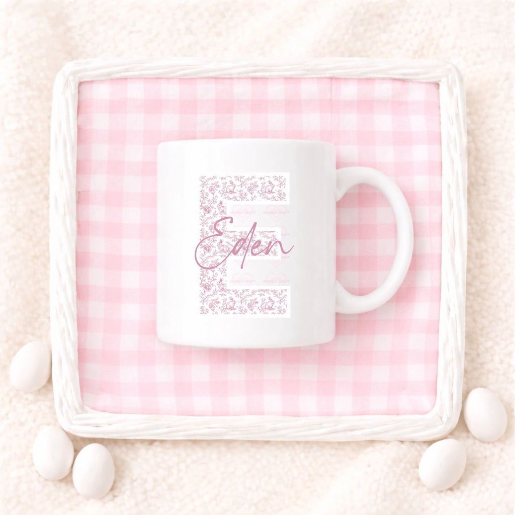 UVDTF -  Vintage Easter Pattern Letter Pink