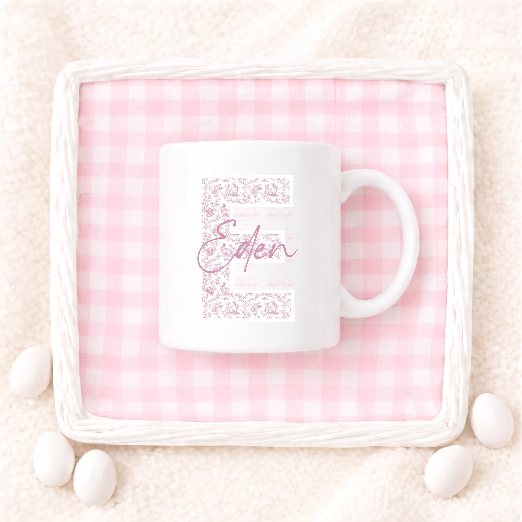 UVDTF -  Vintage Easter Pattern Letter Pink