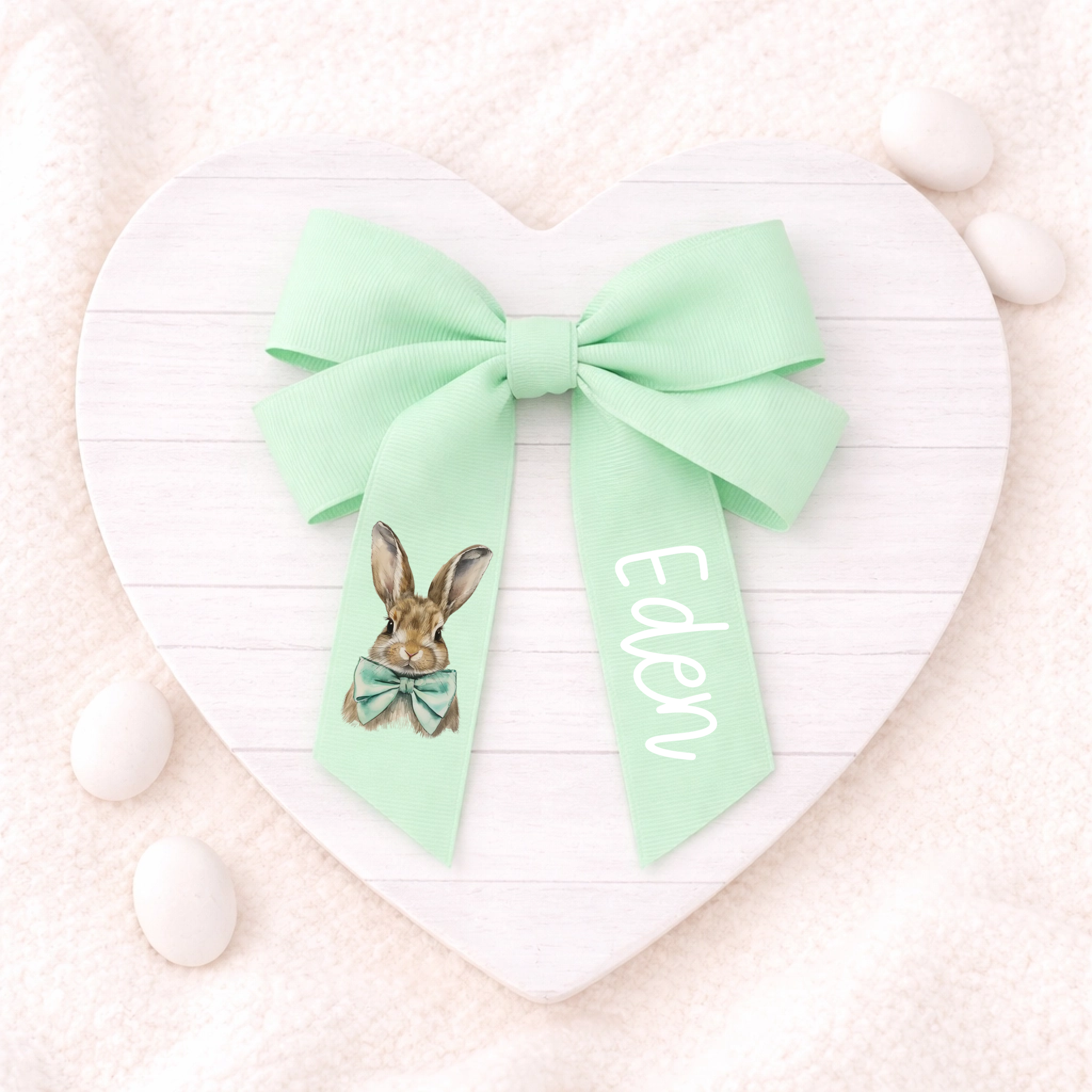 DTF -  Mint Bunny Hair Bow Decal