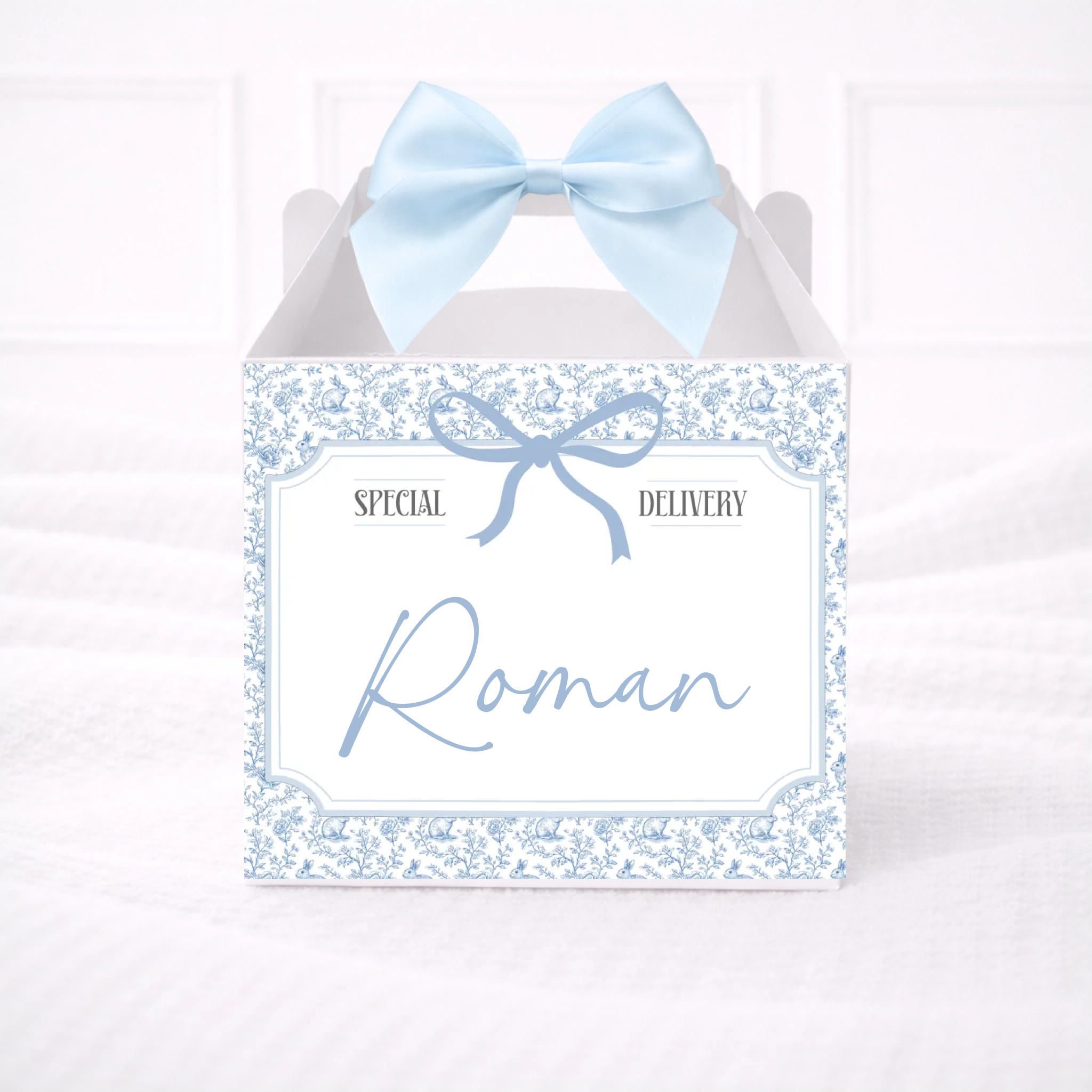 Vintage Blue Pattern Easter - Party Box Decal