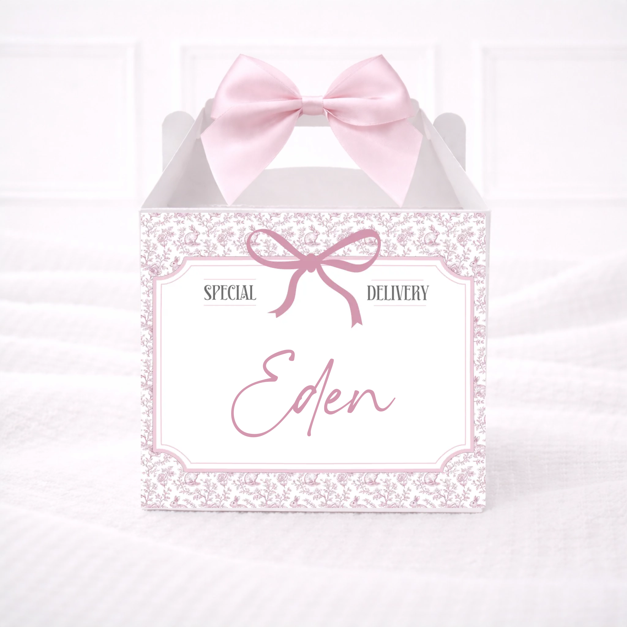 Vintage Pink Pattern Easter - Party Box Decal