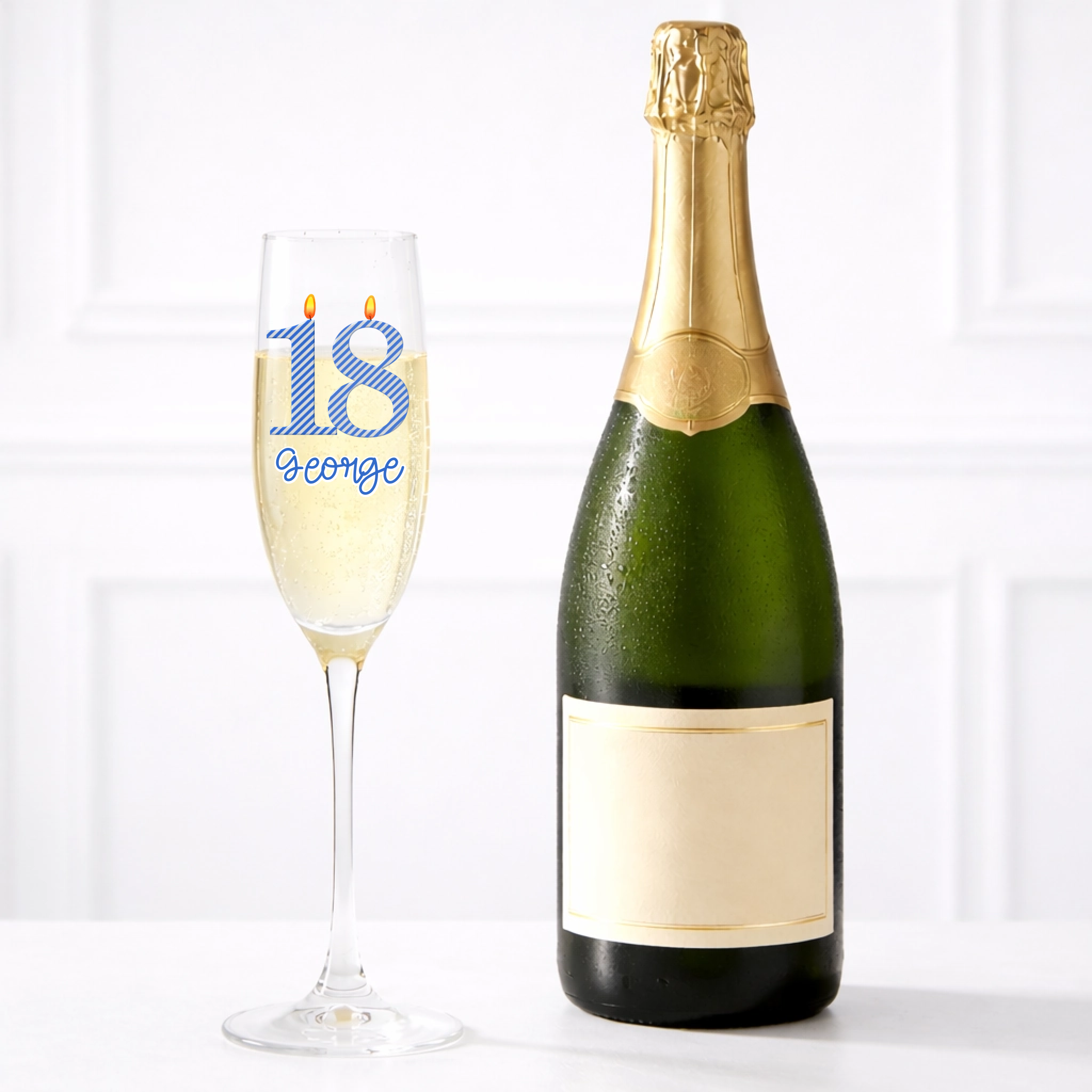 UVDTF  - Blue and White Candle Age Glass Decal