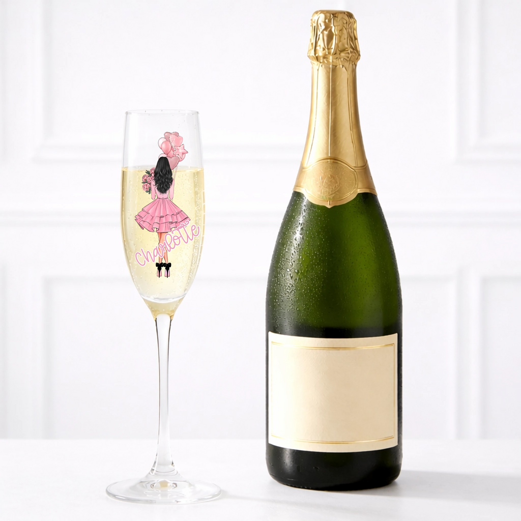 UVDTF  - Glam Pink Dress Glass Decal