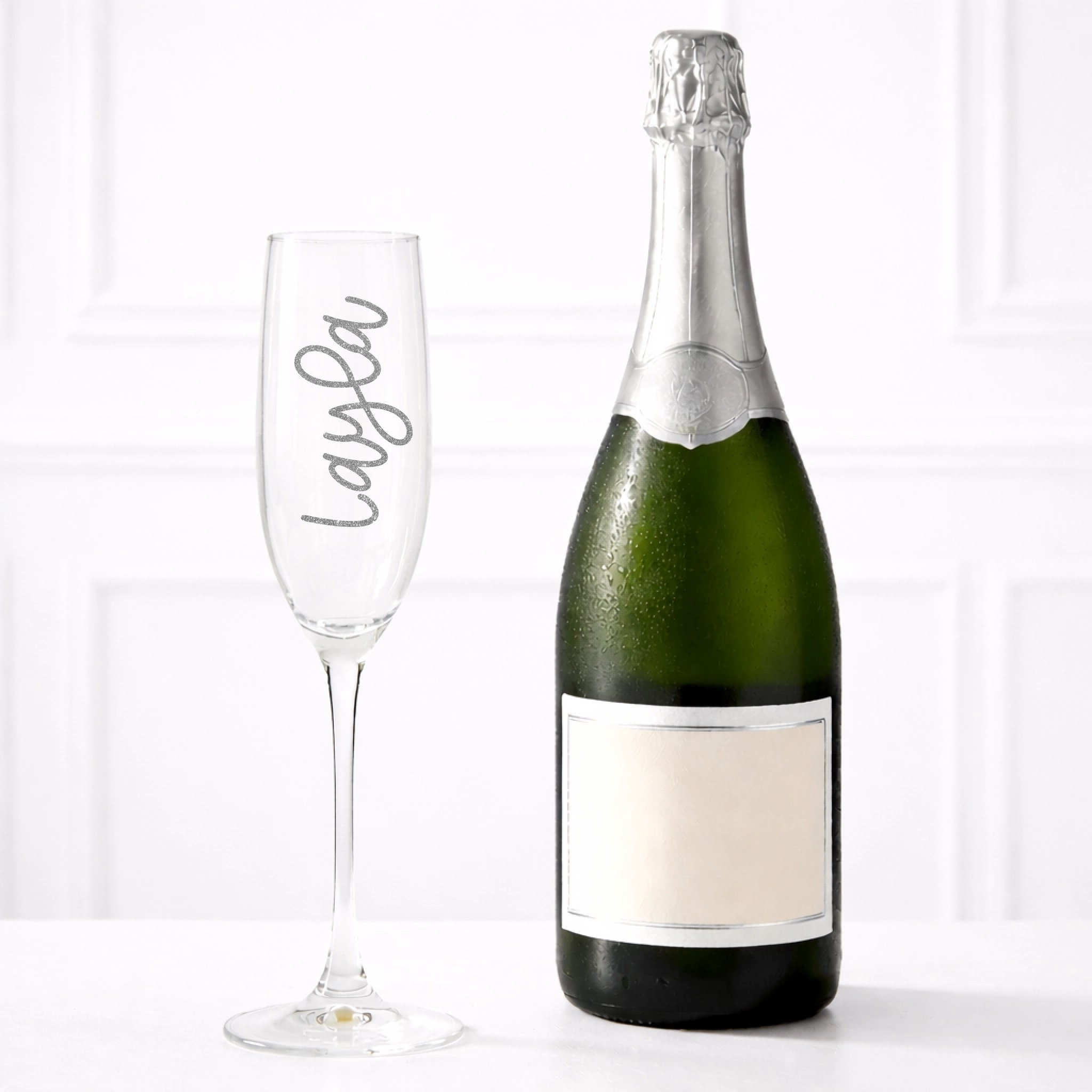 UVDTF  - Silver Glitter Effect Name Glass Decal