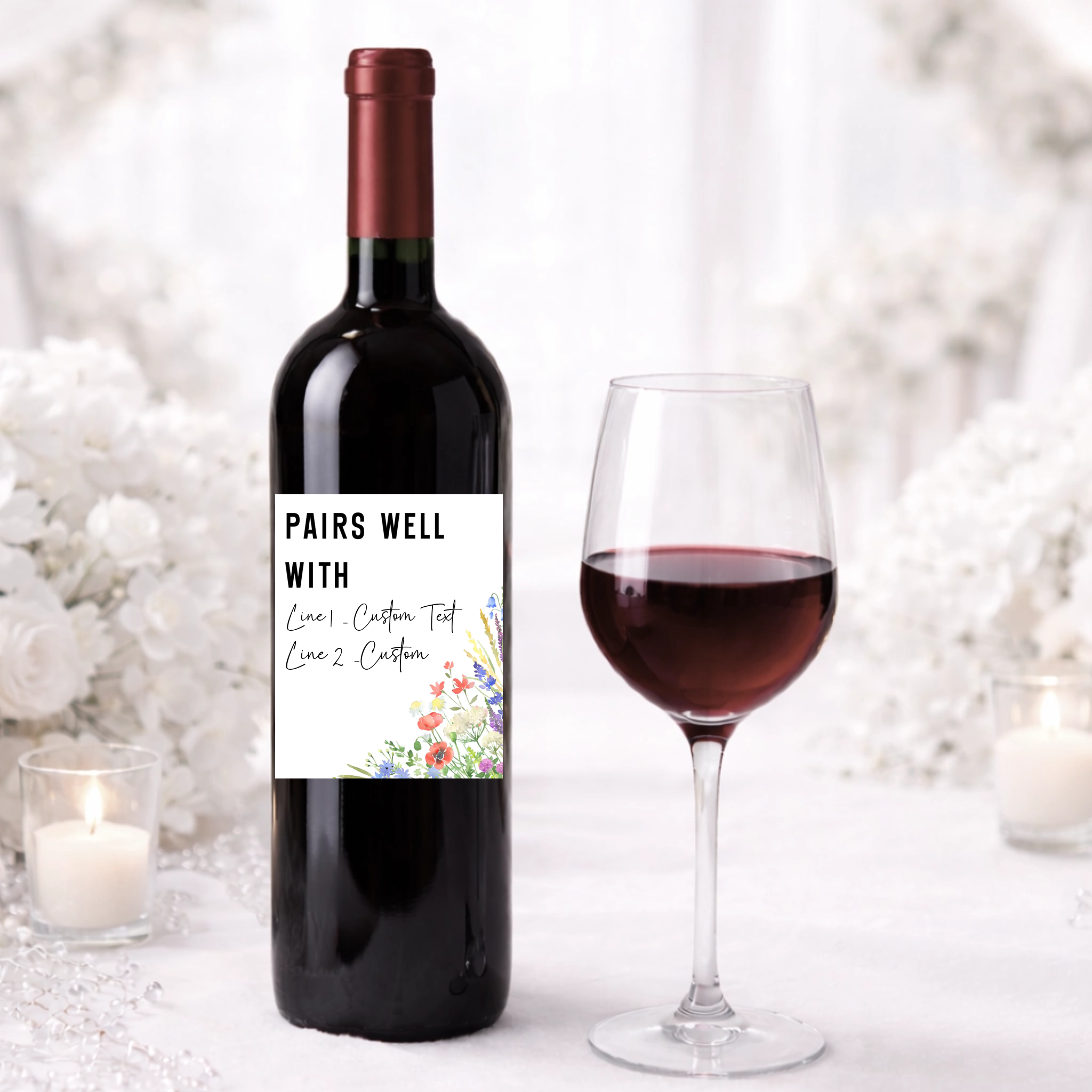 Wild Flowers Corner Pairs With Wine Label