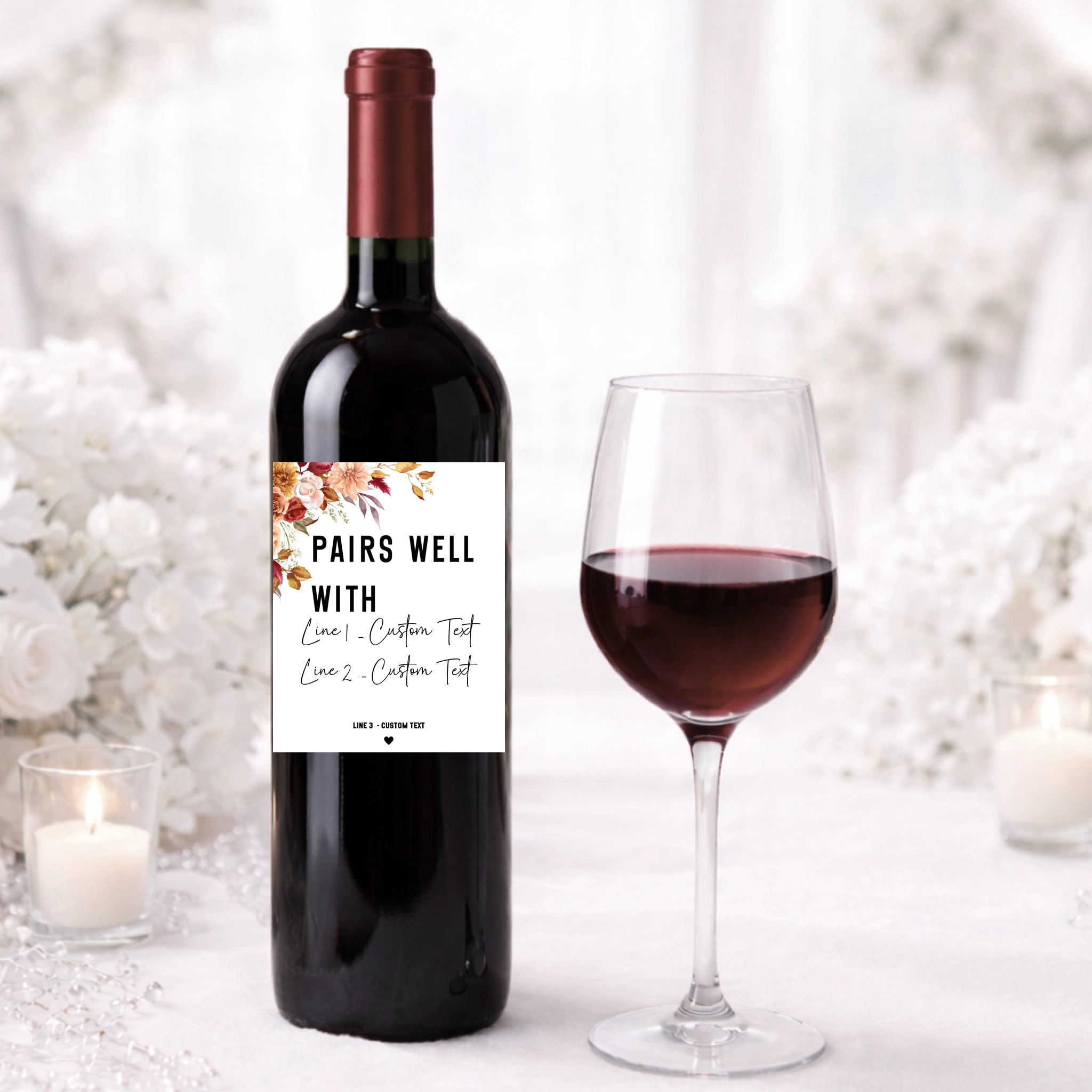 Autumnal Pairs With Wine Label