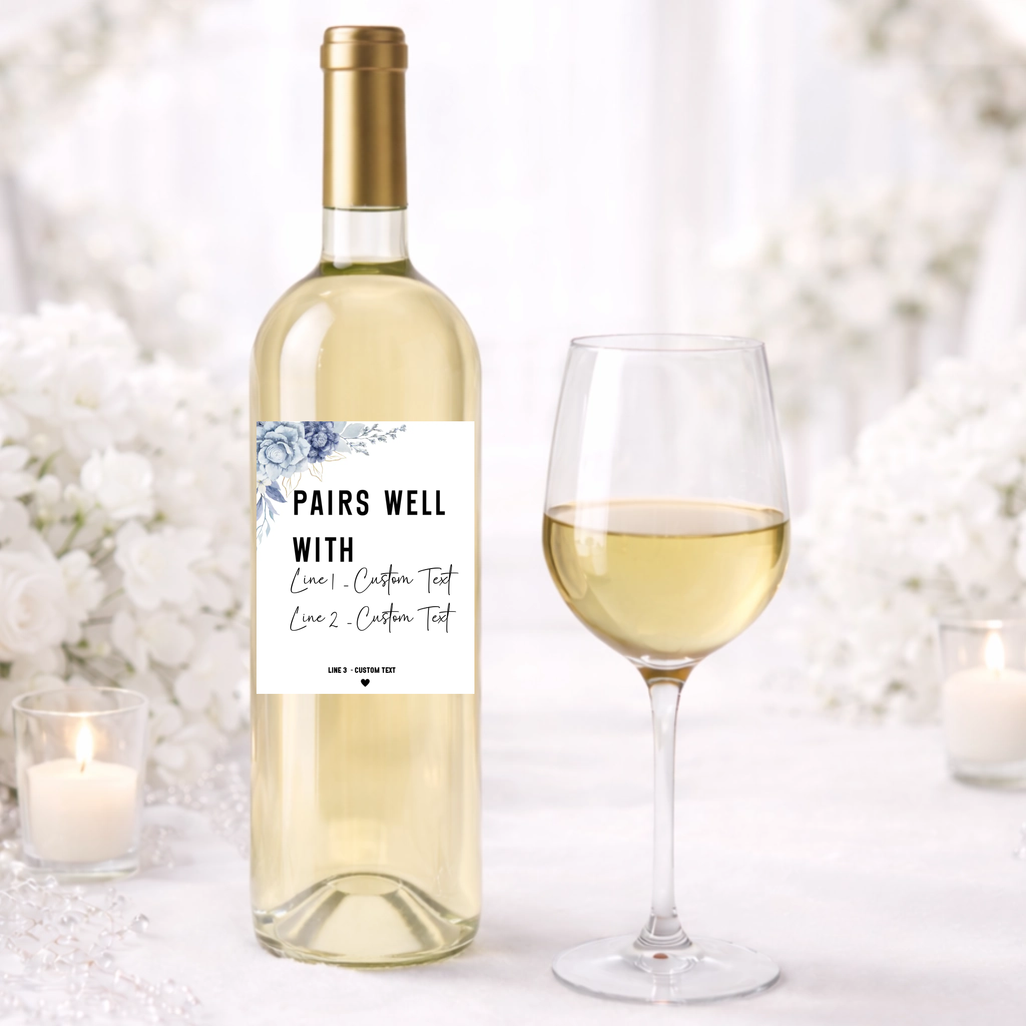 Blue Pairs With Wine Label