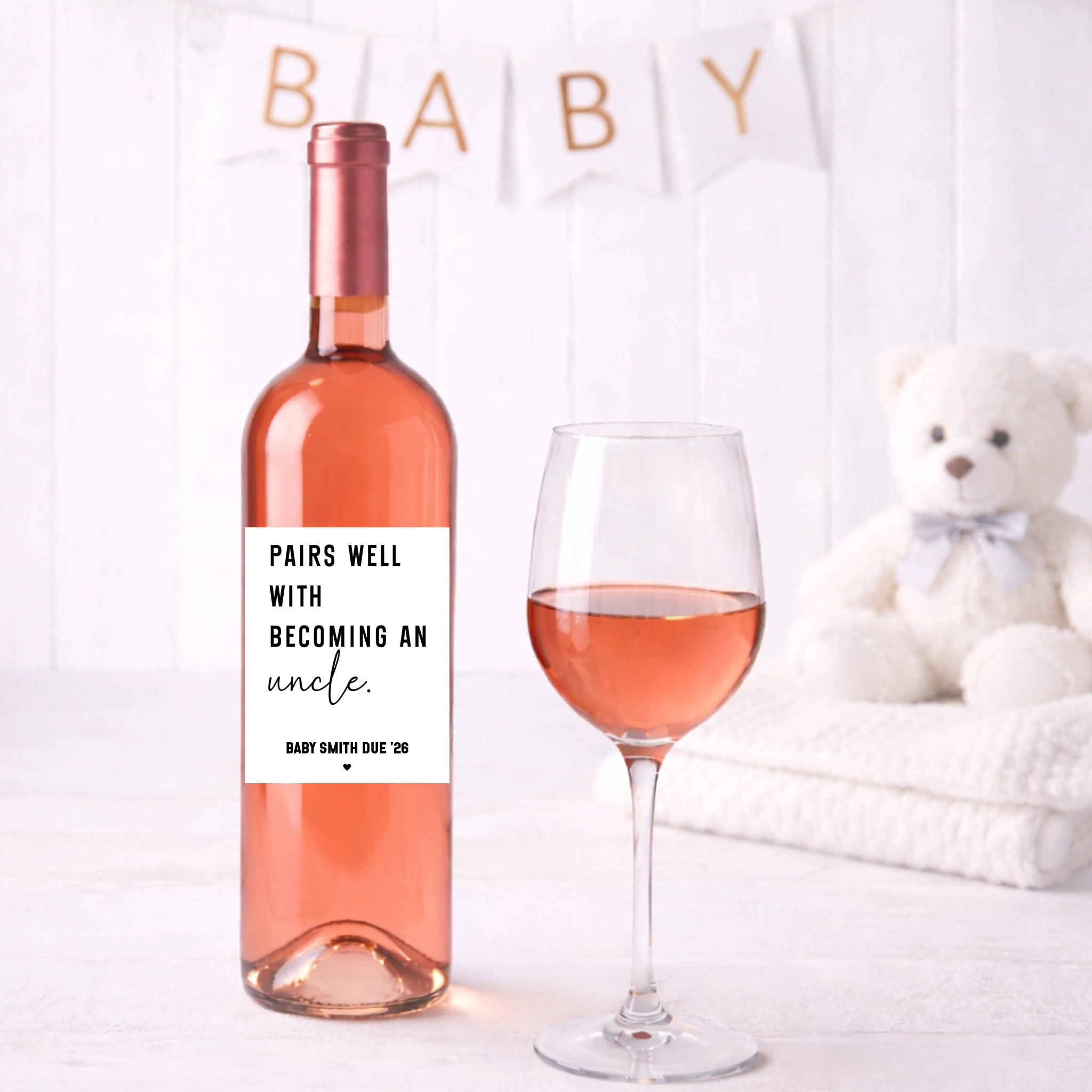 Pairs Well With Becoming An Uncle Wine Label