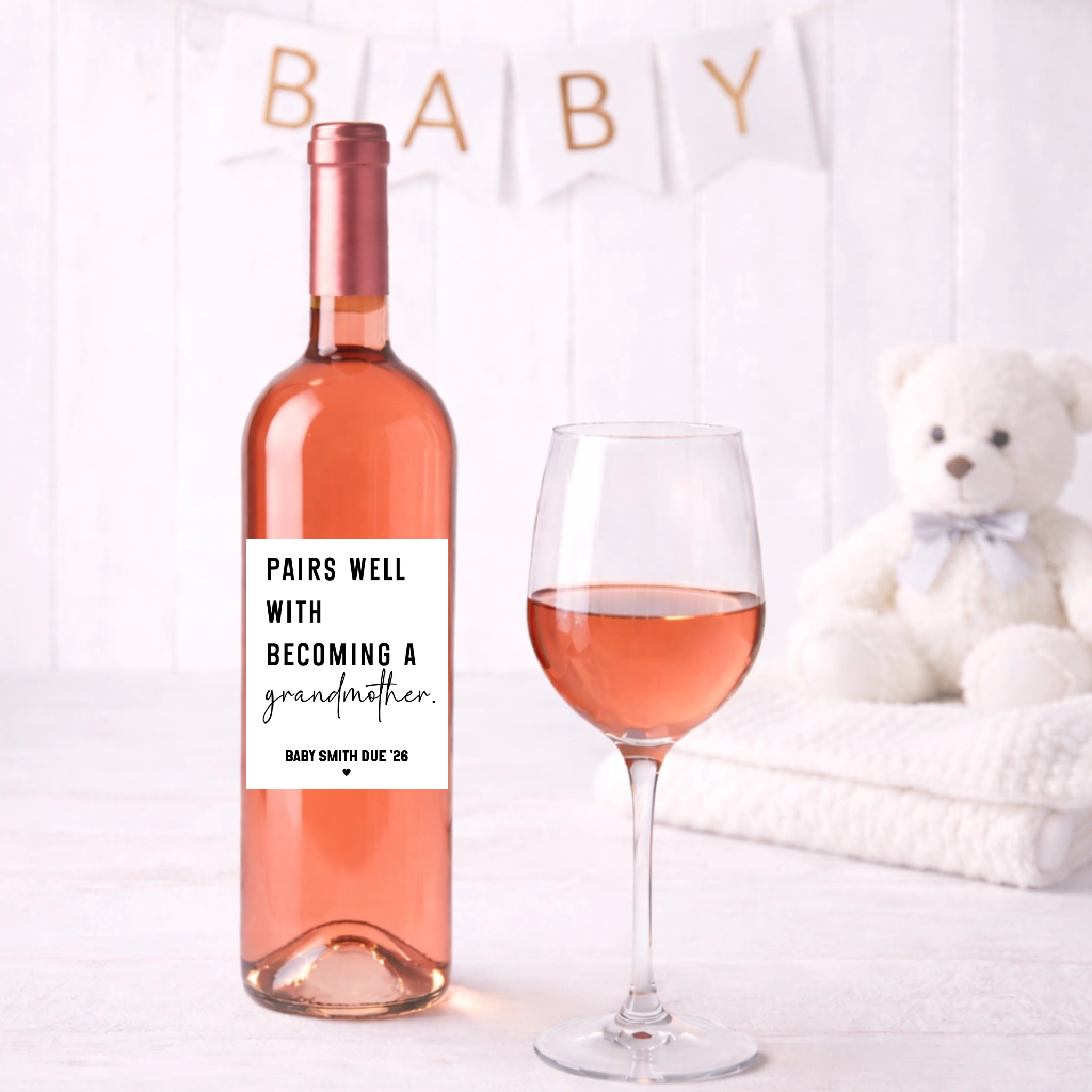 Pairs Well With Becoming A Grandmother Wine Label