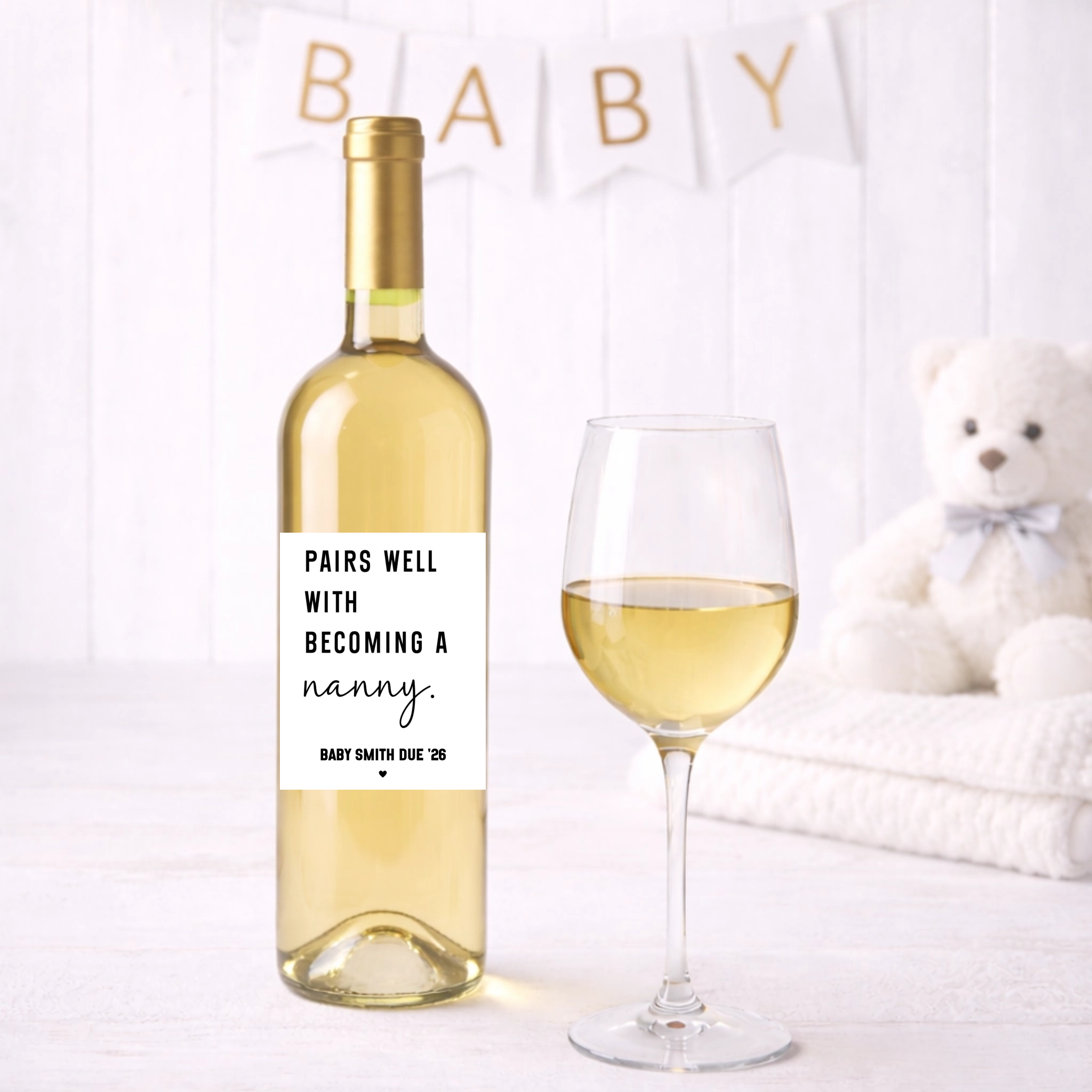 Pairs Well With Becoming A Nanny Wine Label