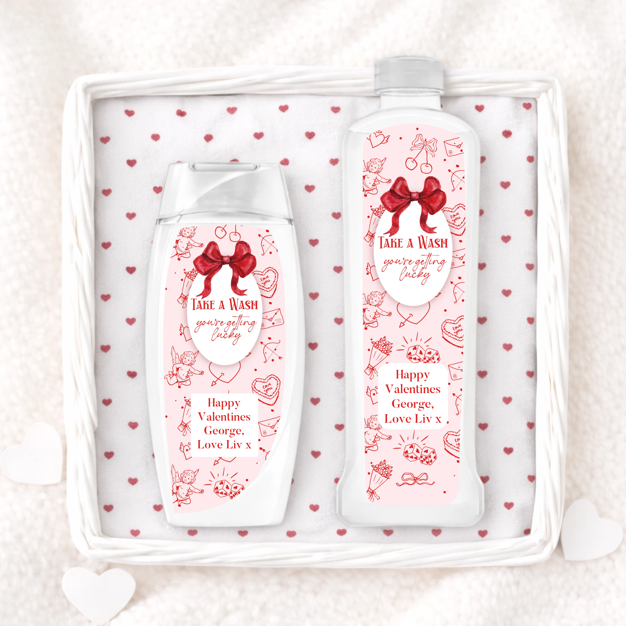 Shower Gel & Bubble Bath Label Set - Take a wash you are getting lucky!