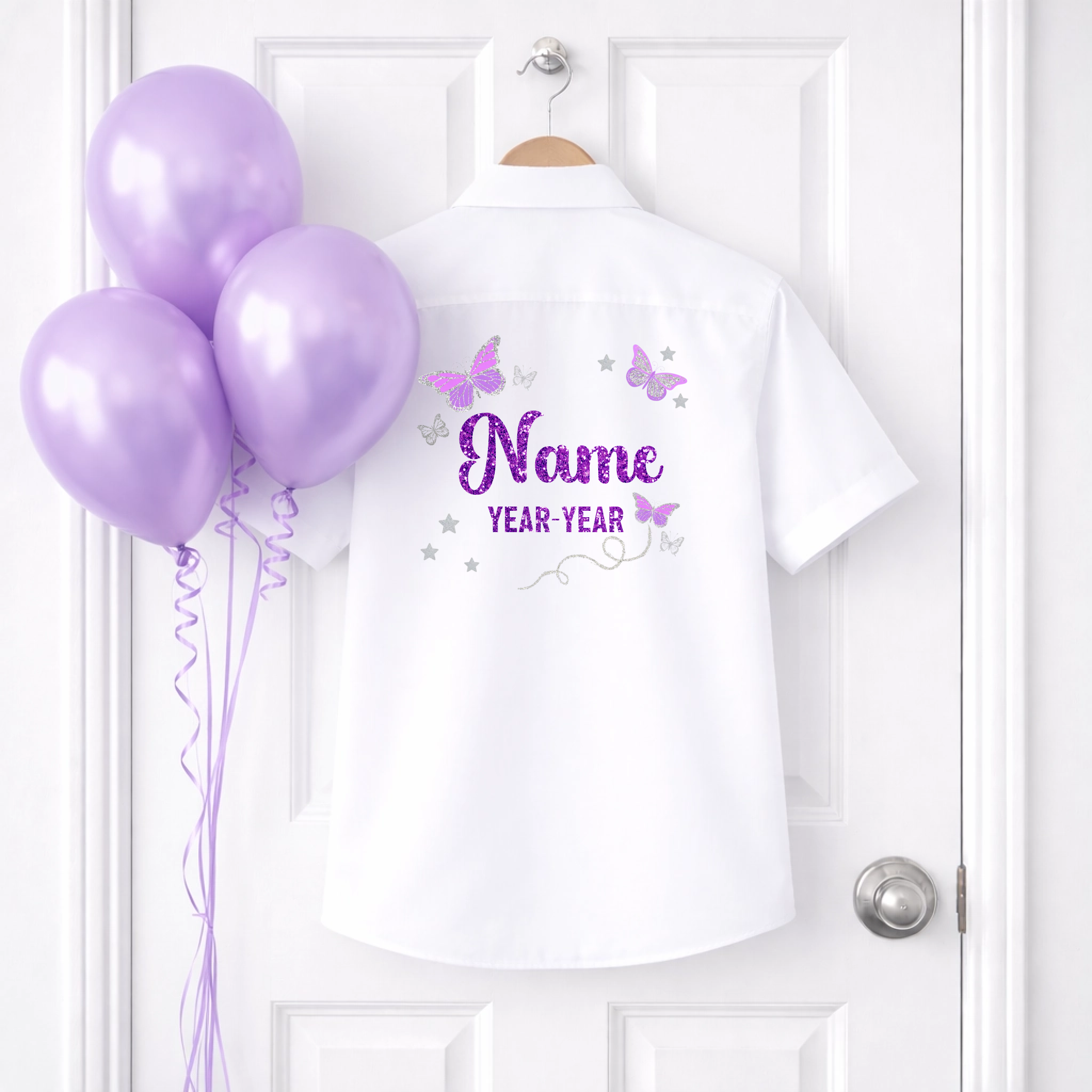 DTF School Shirt Leaver Decal - Lilac Butterflies