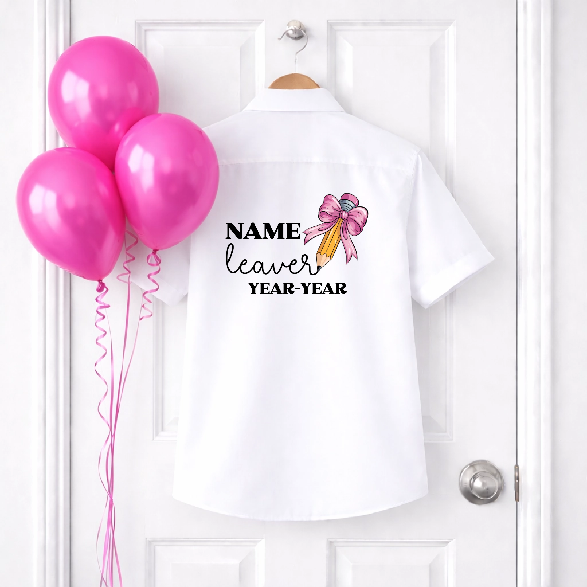 DTF School Shirt Leaver Decal -  Bow Crayon