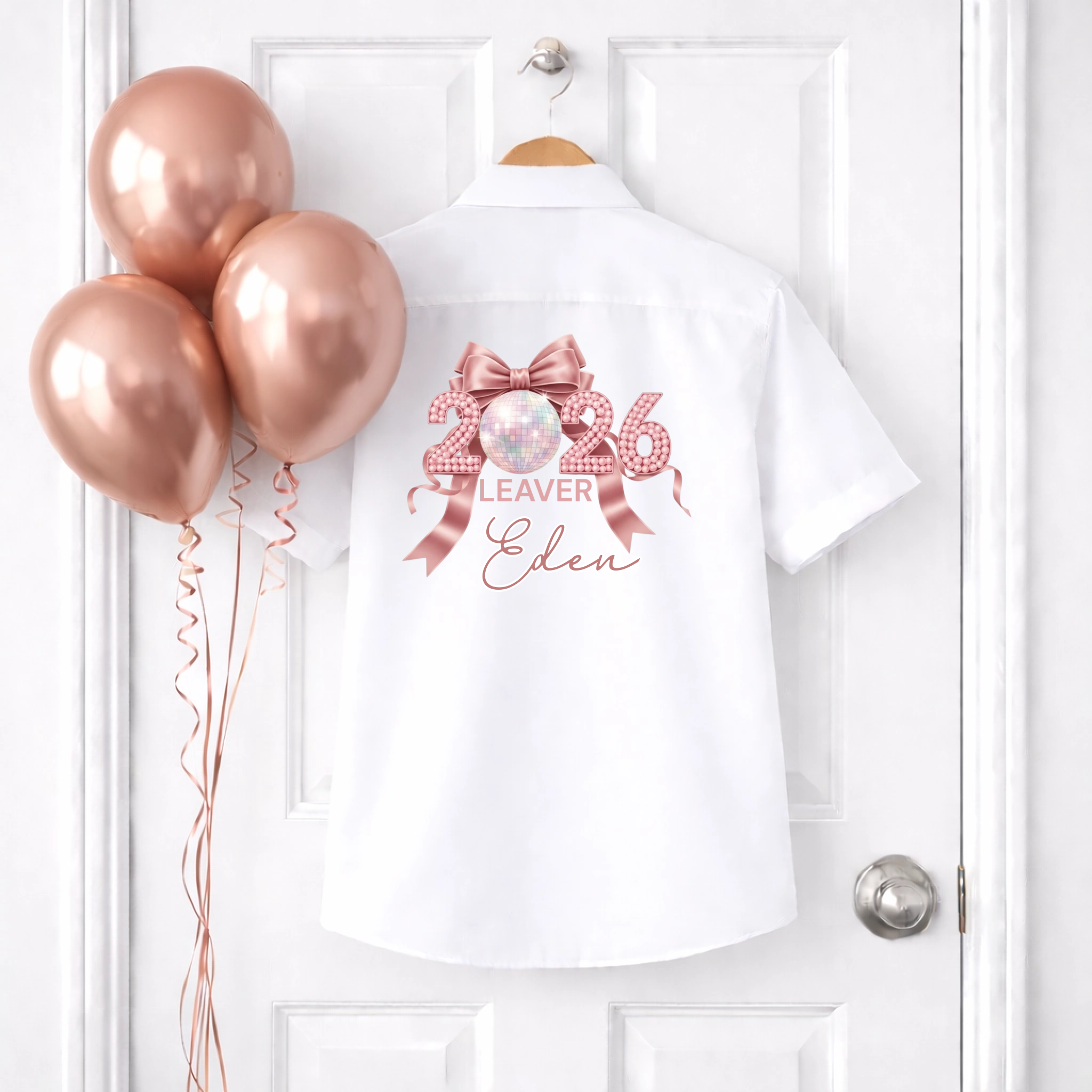DTF School Shirt Leaver Decal -  Rose Gold Disco