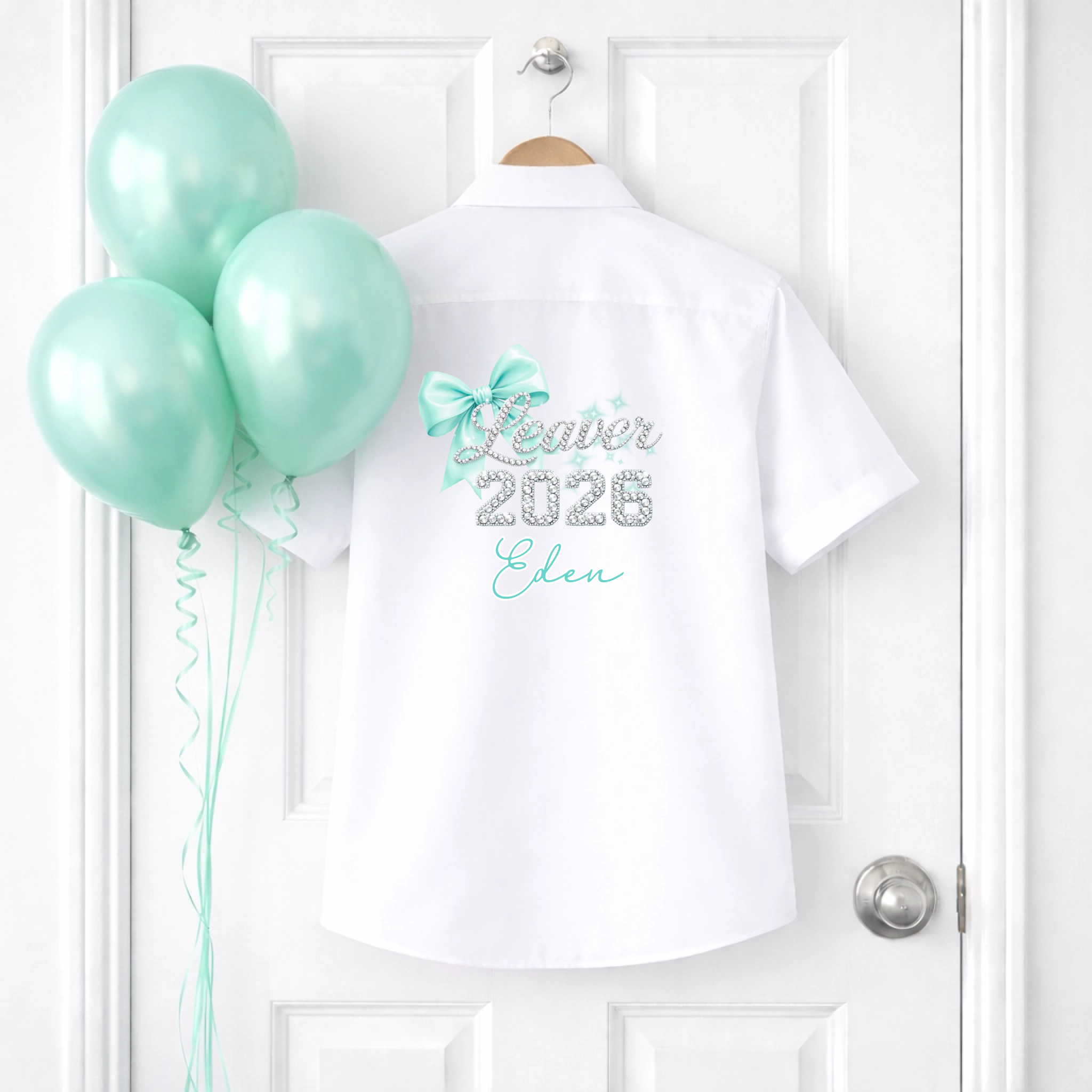 DTF School Shirt Leaver Decal -  Mint Bow