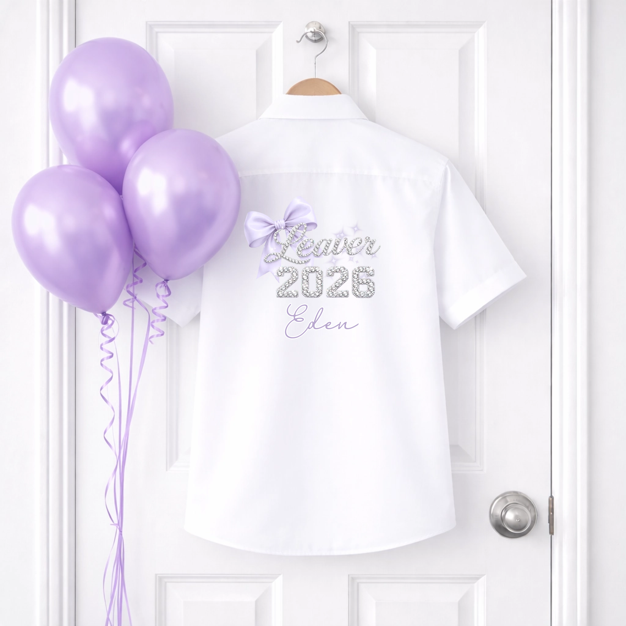 DTF School Shirt Leaver Decal -  Lilac Bow