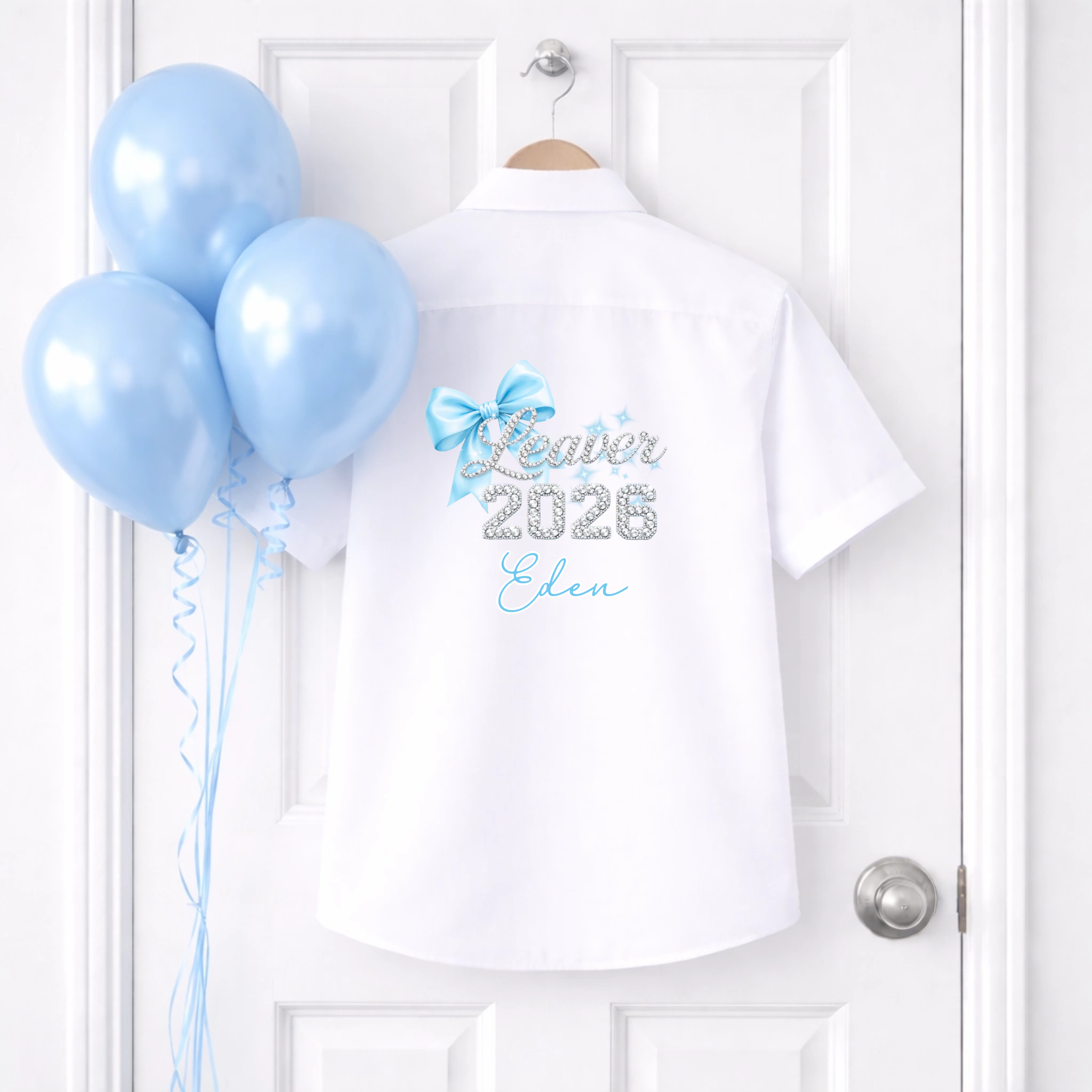 DTF School Shirt Leaver Decal -  Blue Bow