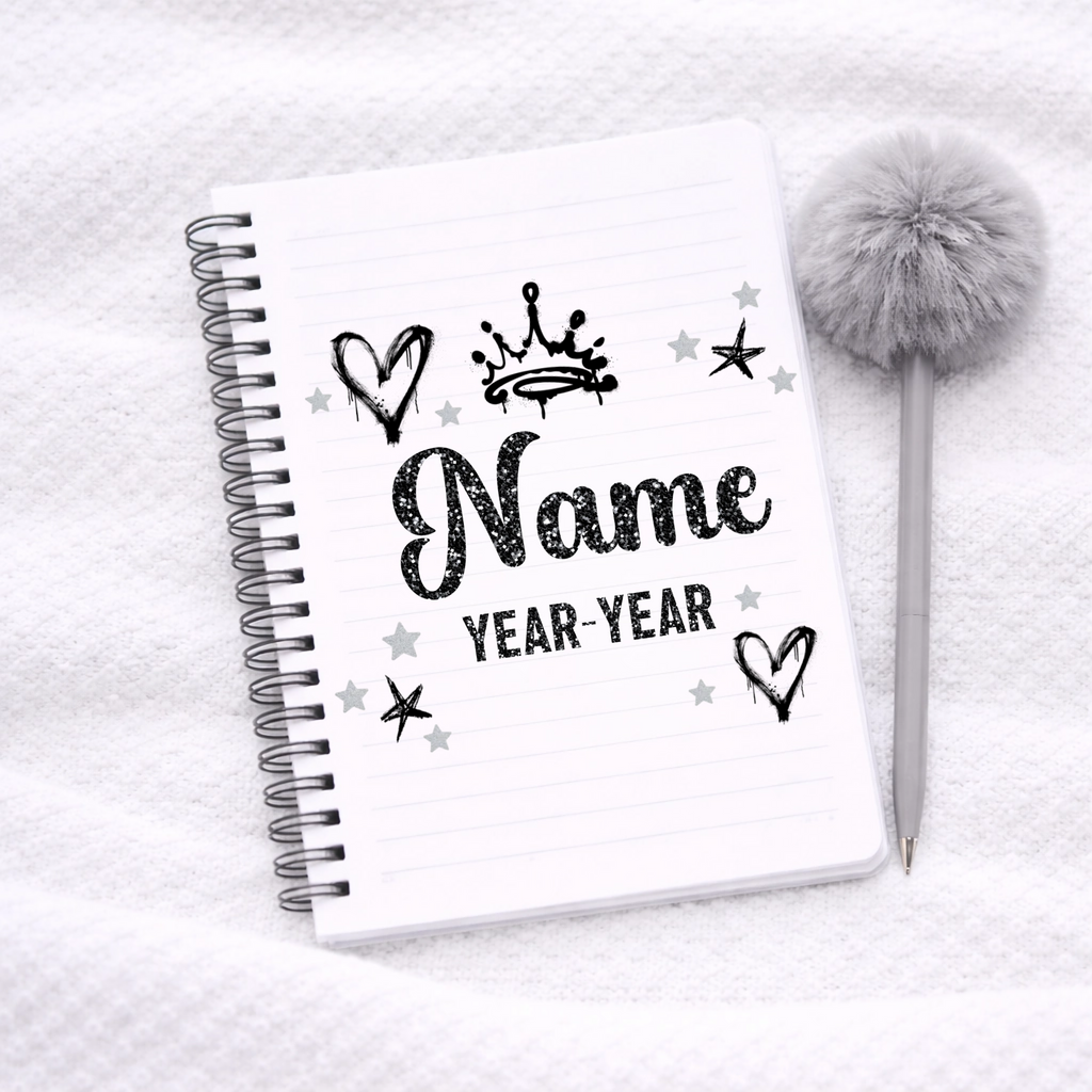 UVDTF -  Black Graffiti Crown Notebook Decal