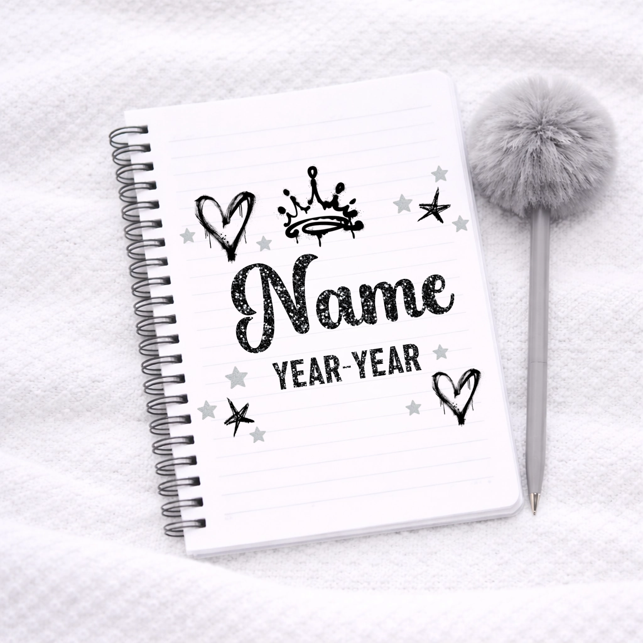 UVDTF -  Black Graffiti Crown Notebook Decal