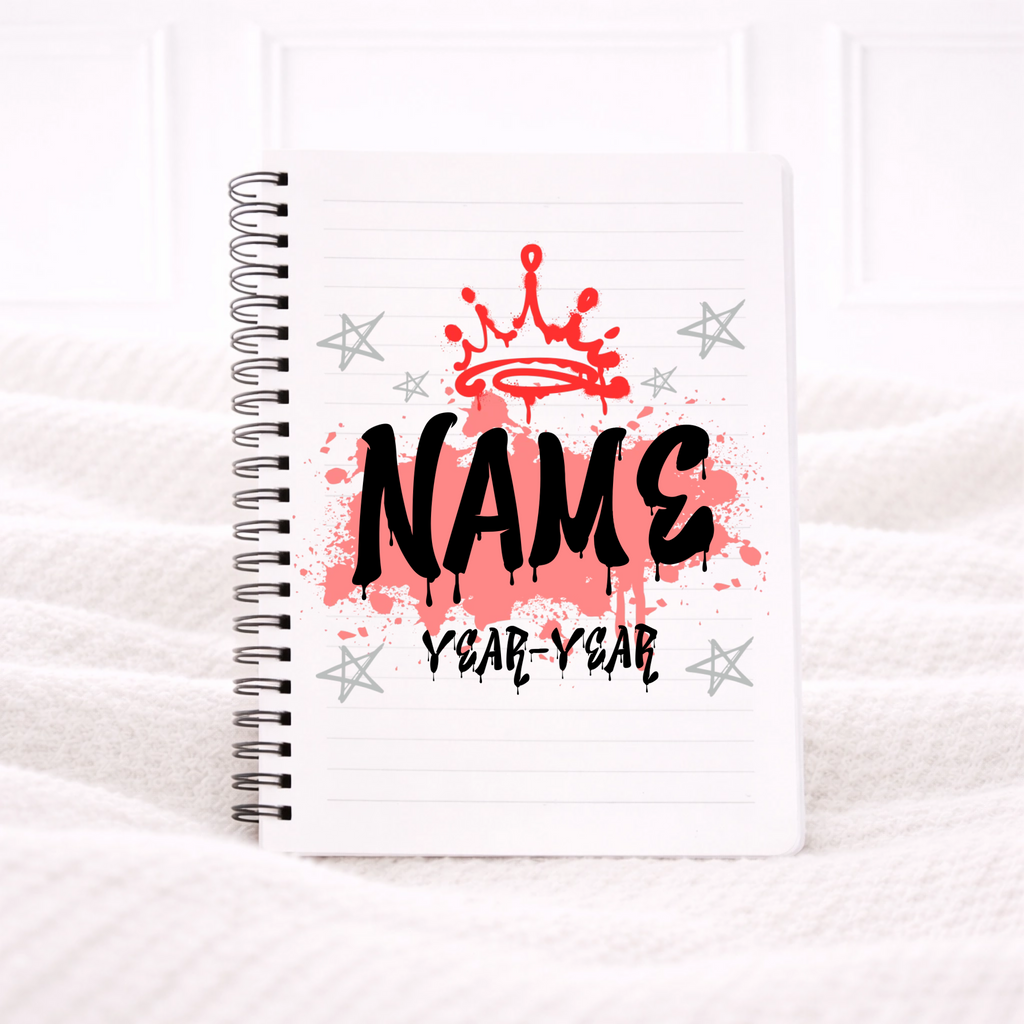 UVDTF -  Red Graffiti Crown Notebook Decal