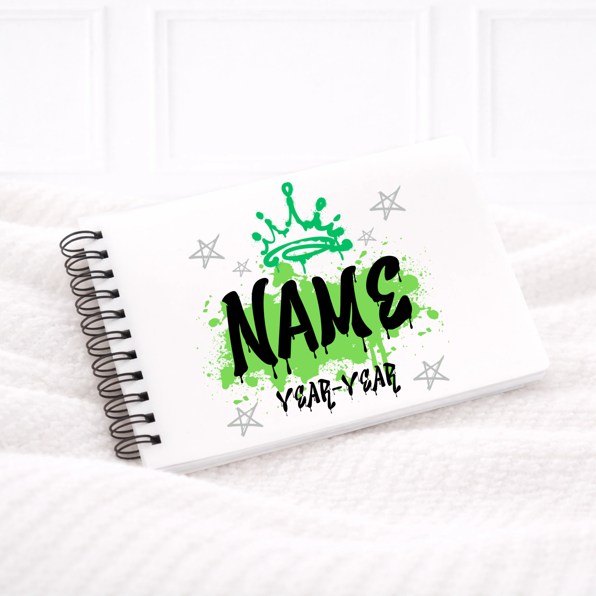 UVDTF -  Green Graffiti Crown Notebook Decal
