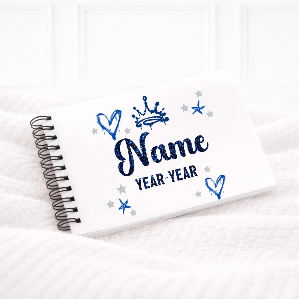 UVDTF - Blue Graffiti Glitter Notebook Decal