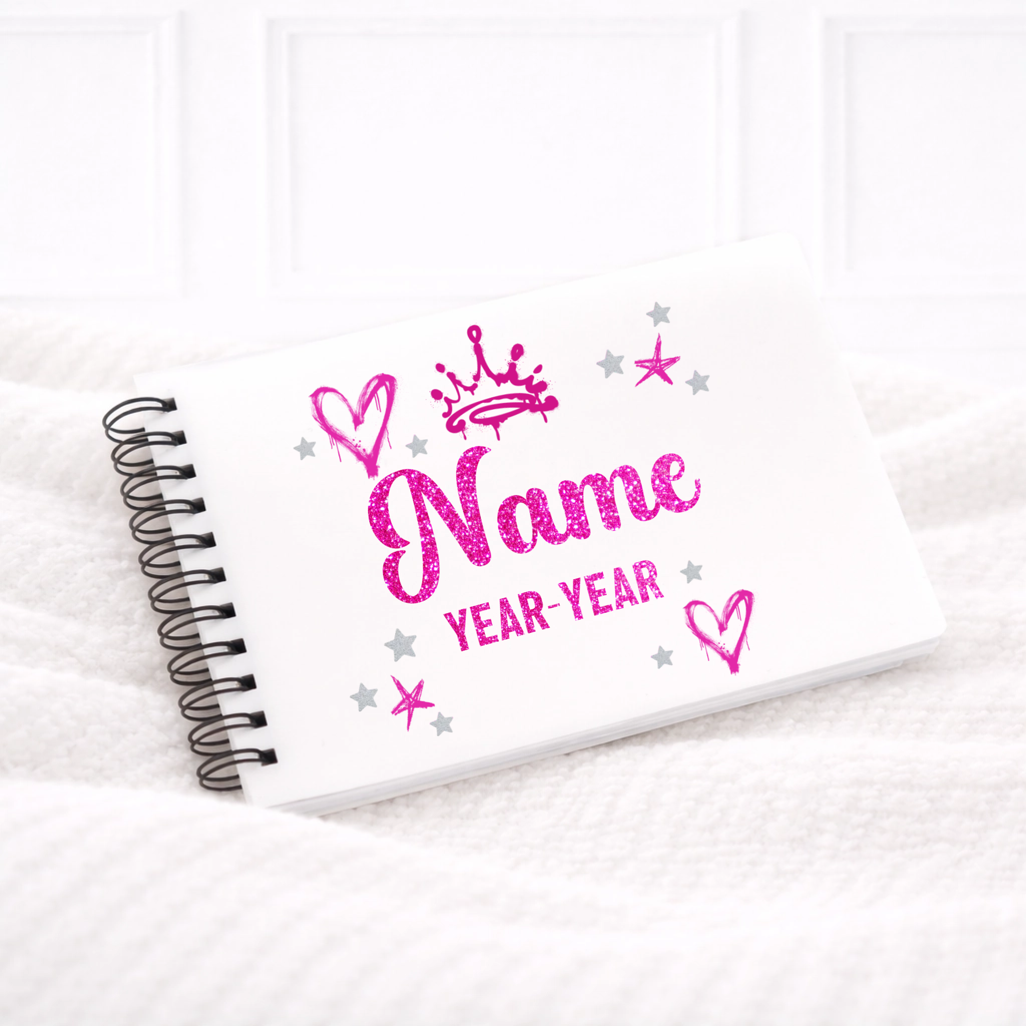 UVDTF - Pink Graffiti Glitter Notebook Decal