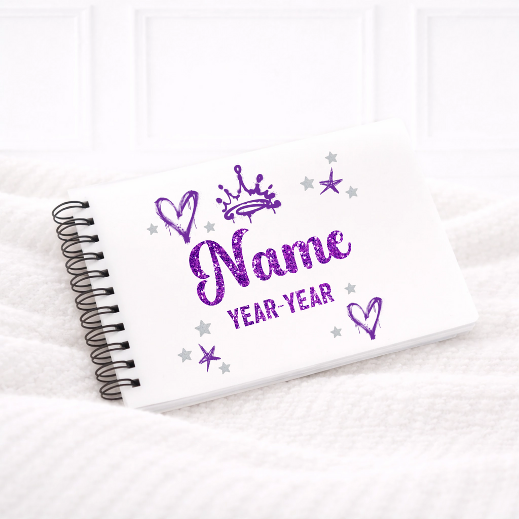 UVDTF - Purple Graffiti Glitter Notebook Decal