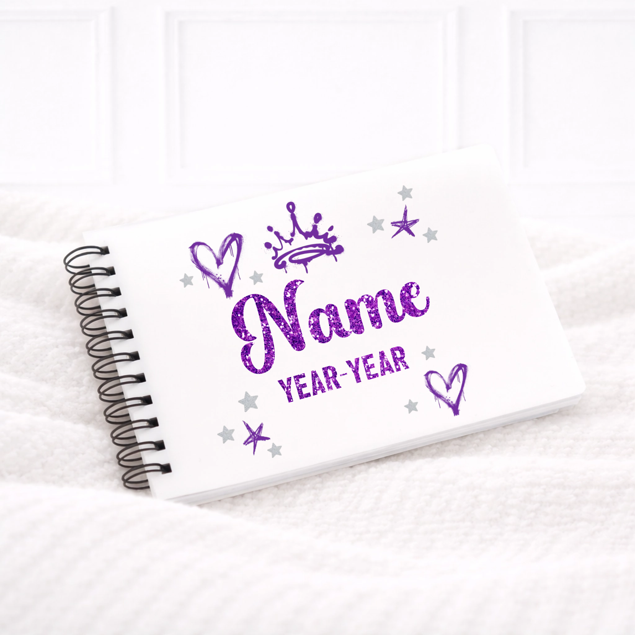 UVDTF - Purple Graffiti Glitter Notebook Decal