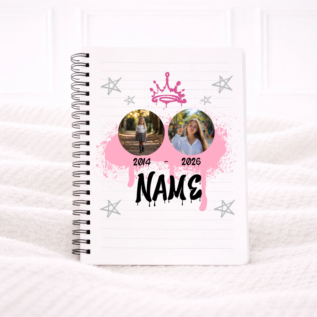 UVDTF - Pink Graffiti Two Photos Notebook Decal