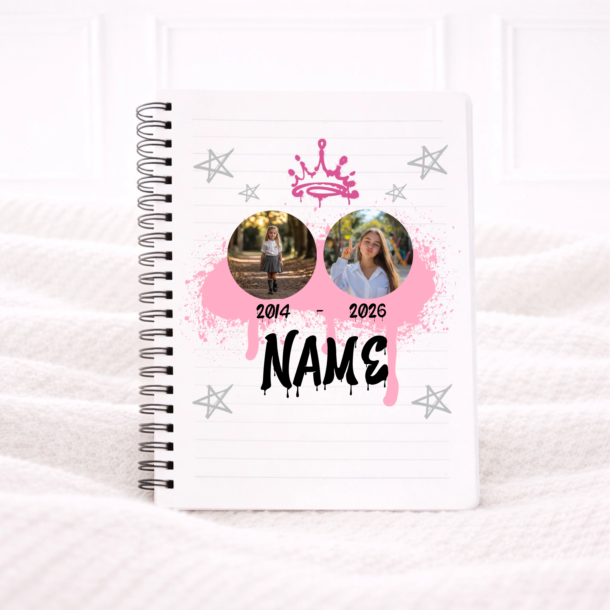 UVDTF - Pink Graffiti Two Photos Notebook Decal